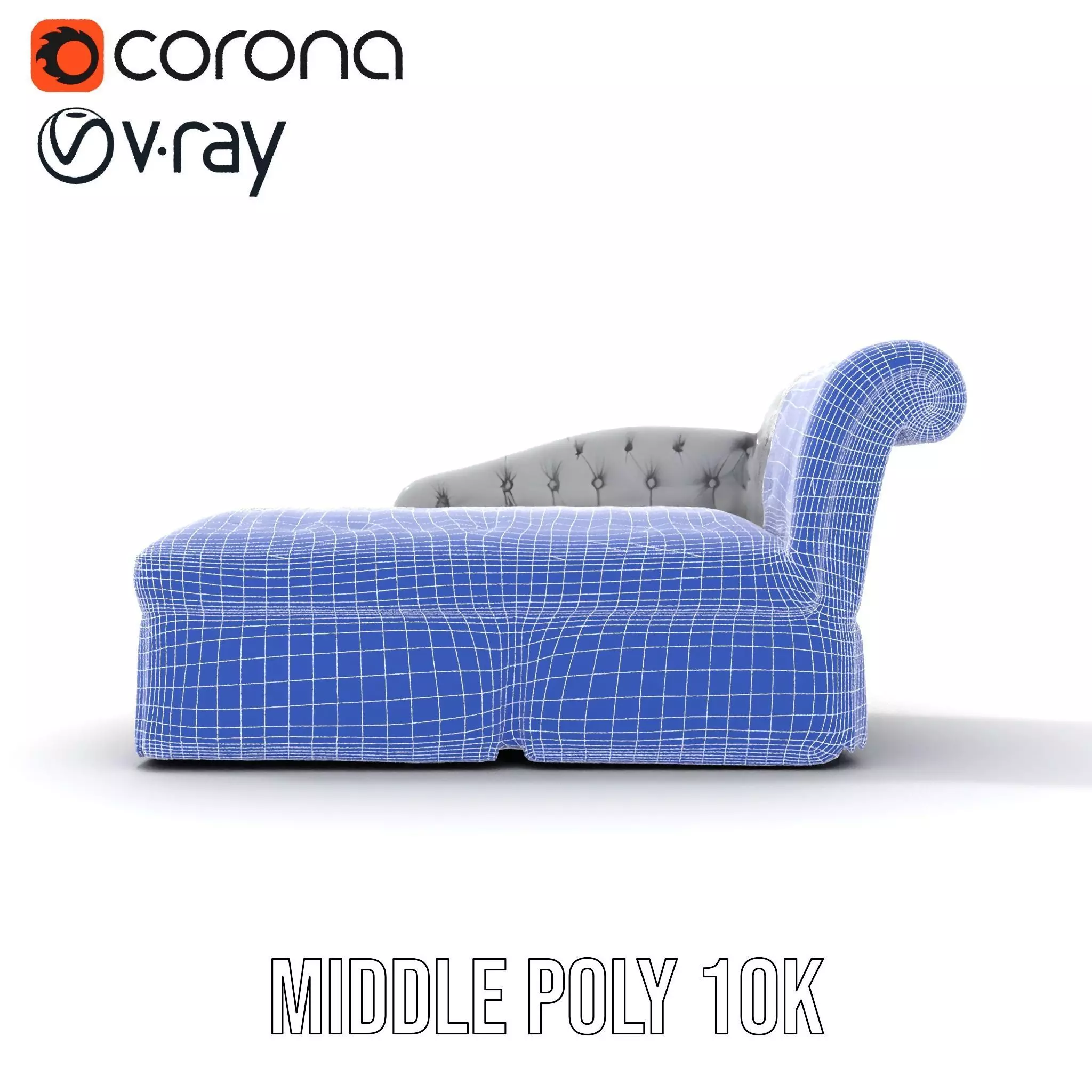 Elegant Gray Chaise model pack Low-poly 3D model_19