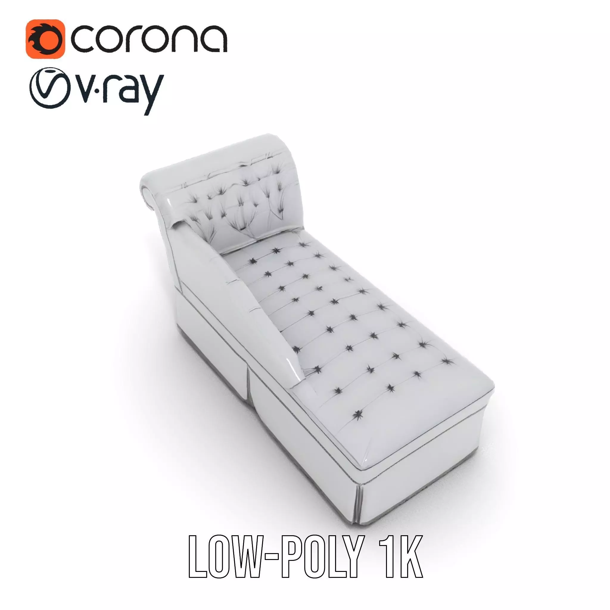 Elegant Gray Chaise model pack Low-poly 3D model_9