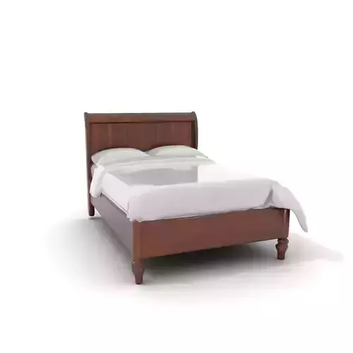 Walnut Sleigh Bed model pack