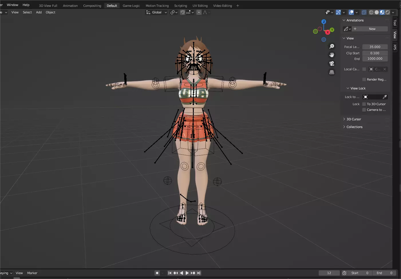 Uraraka anime Style Gamer Room Low-poly 3D model_4