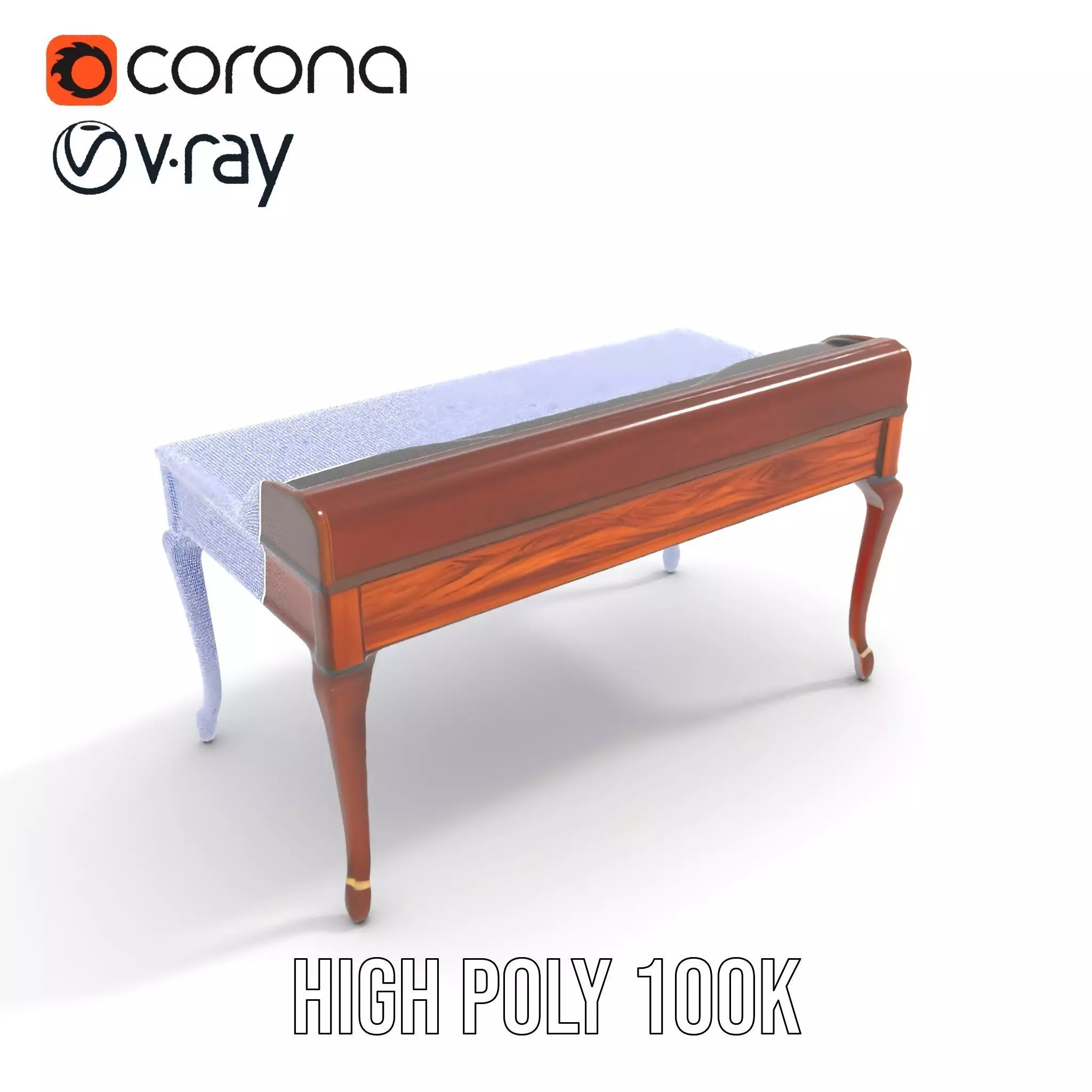 Classic Mahogany Desk model pack Low-poly 3D model_22