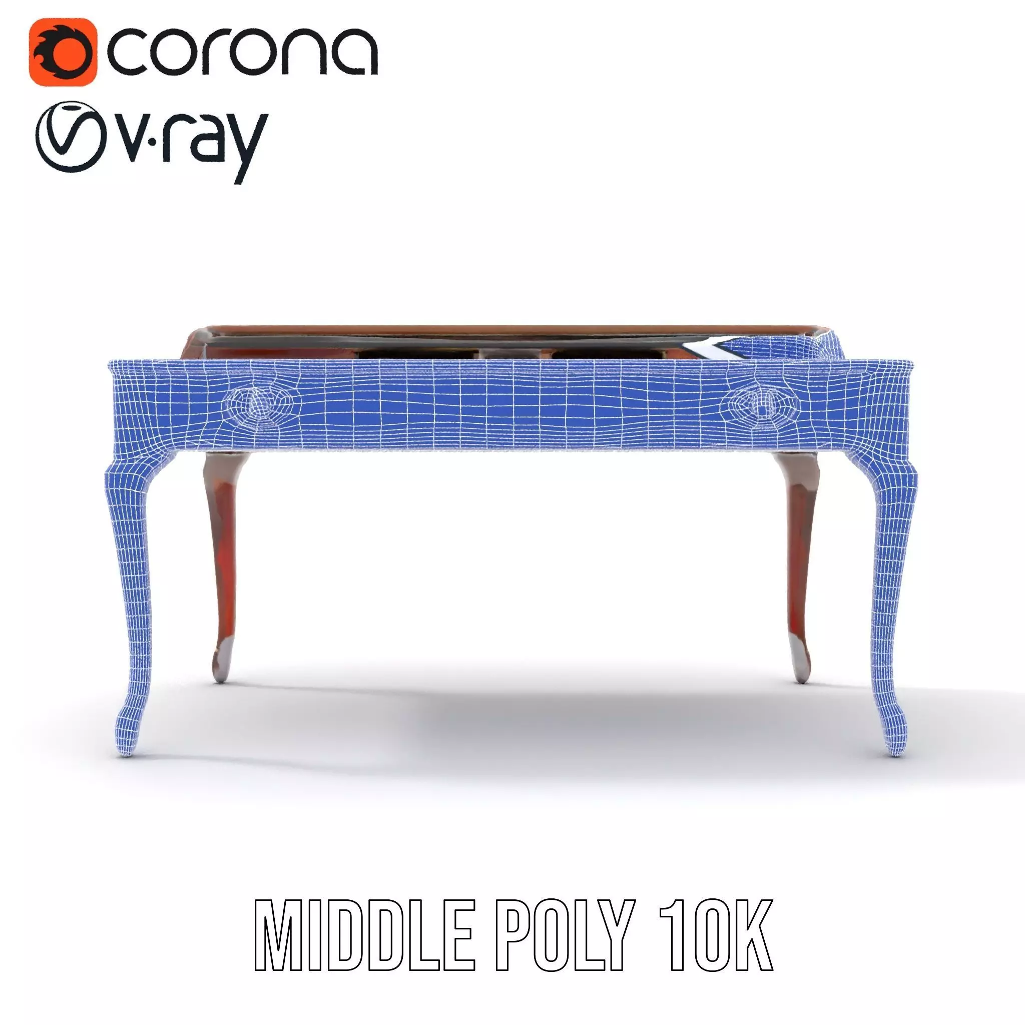 Classic Mahogany Desk model pack Low-poly 3D model_23