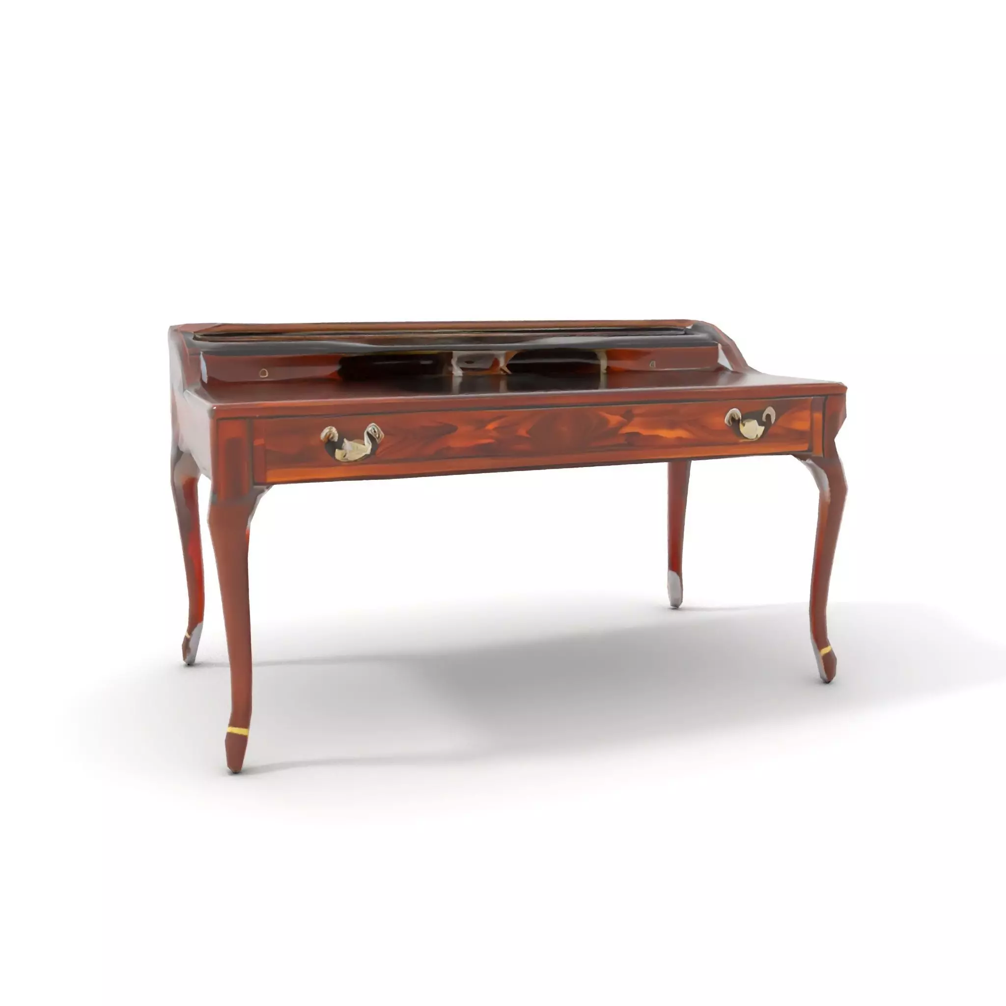 Classic Mahogany Desk model pack Low-poly 3D model_7