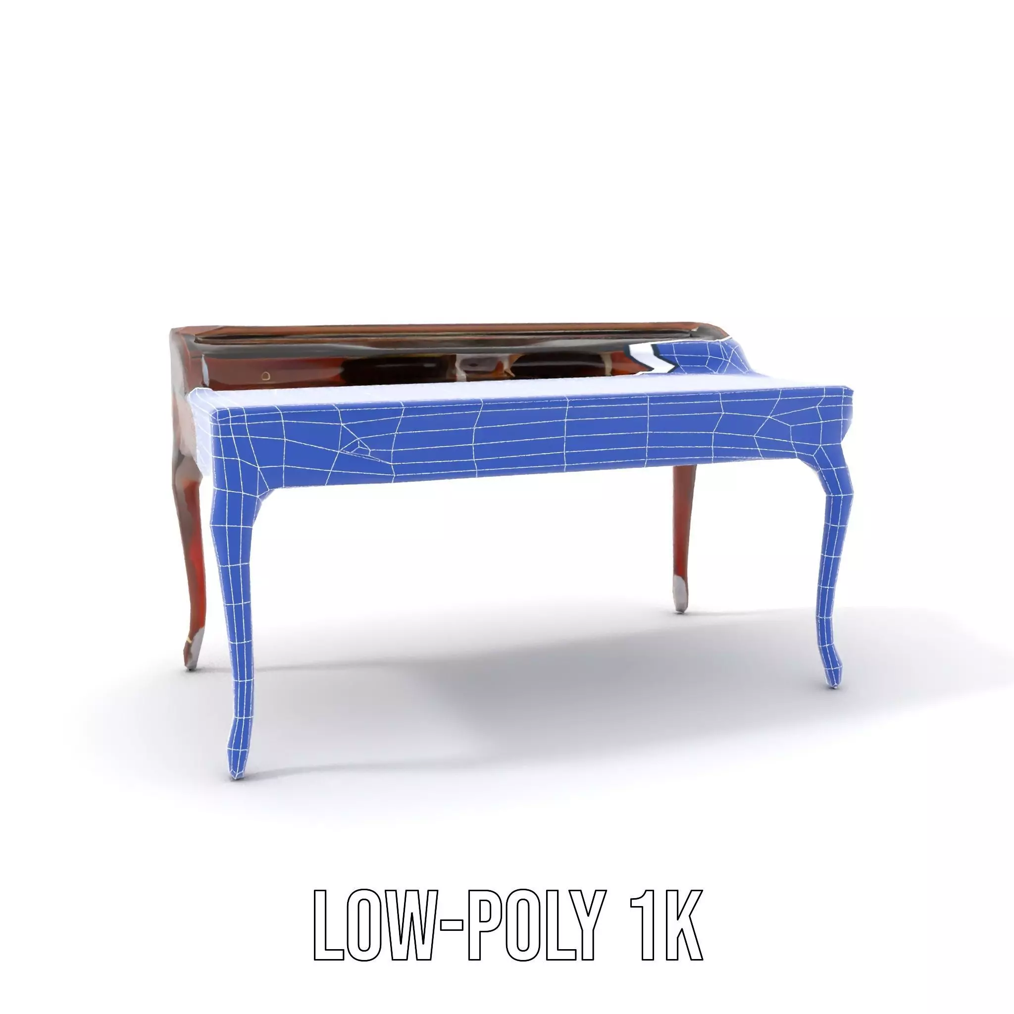 Classic Mahogany Desk model pack Low-poly 3D model_12
