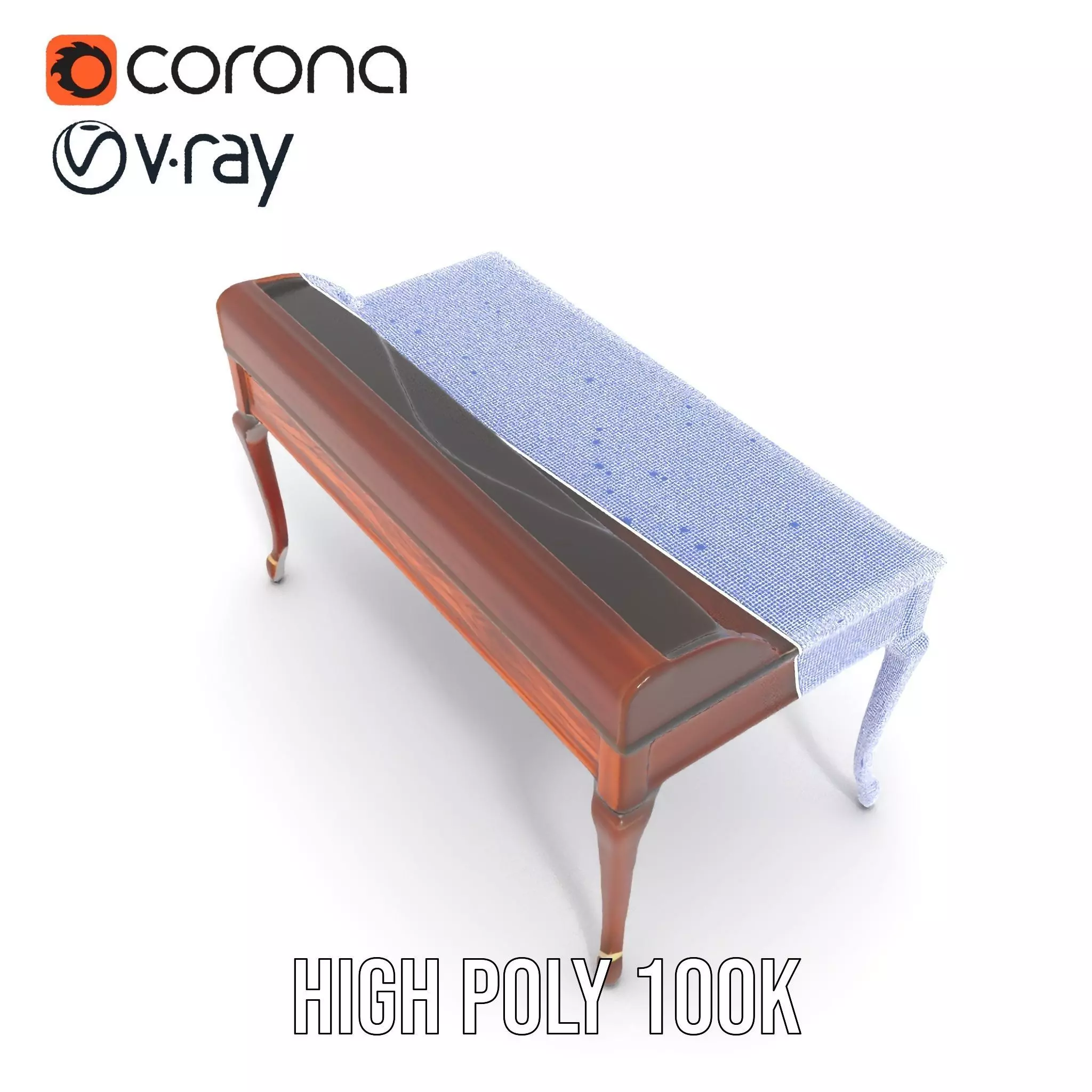Classic Mahogany Desk model pack Low-poly 3D model_32