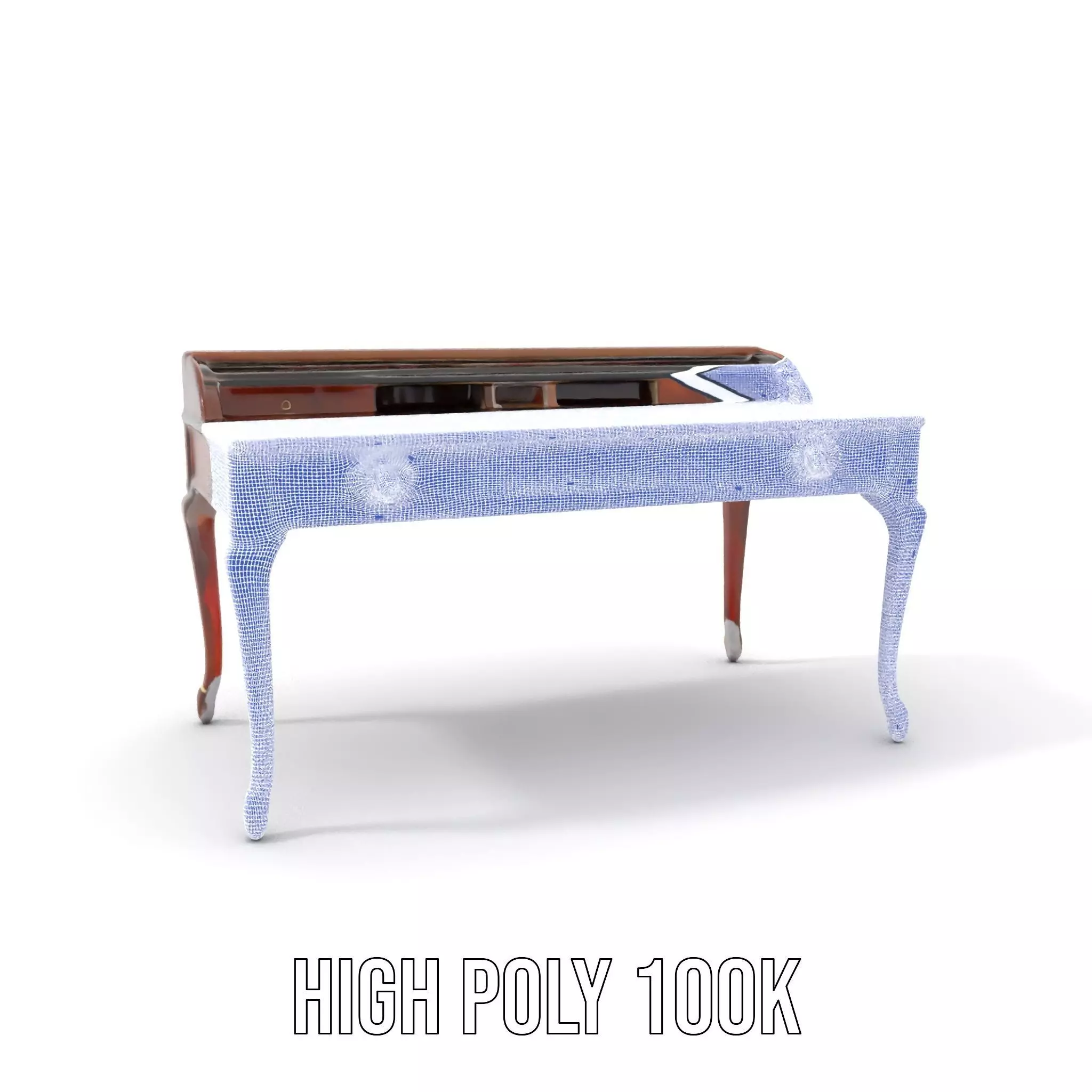 Classic Mahogany Desk model pack Low-poly 3D model_4