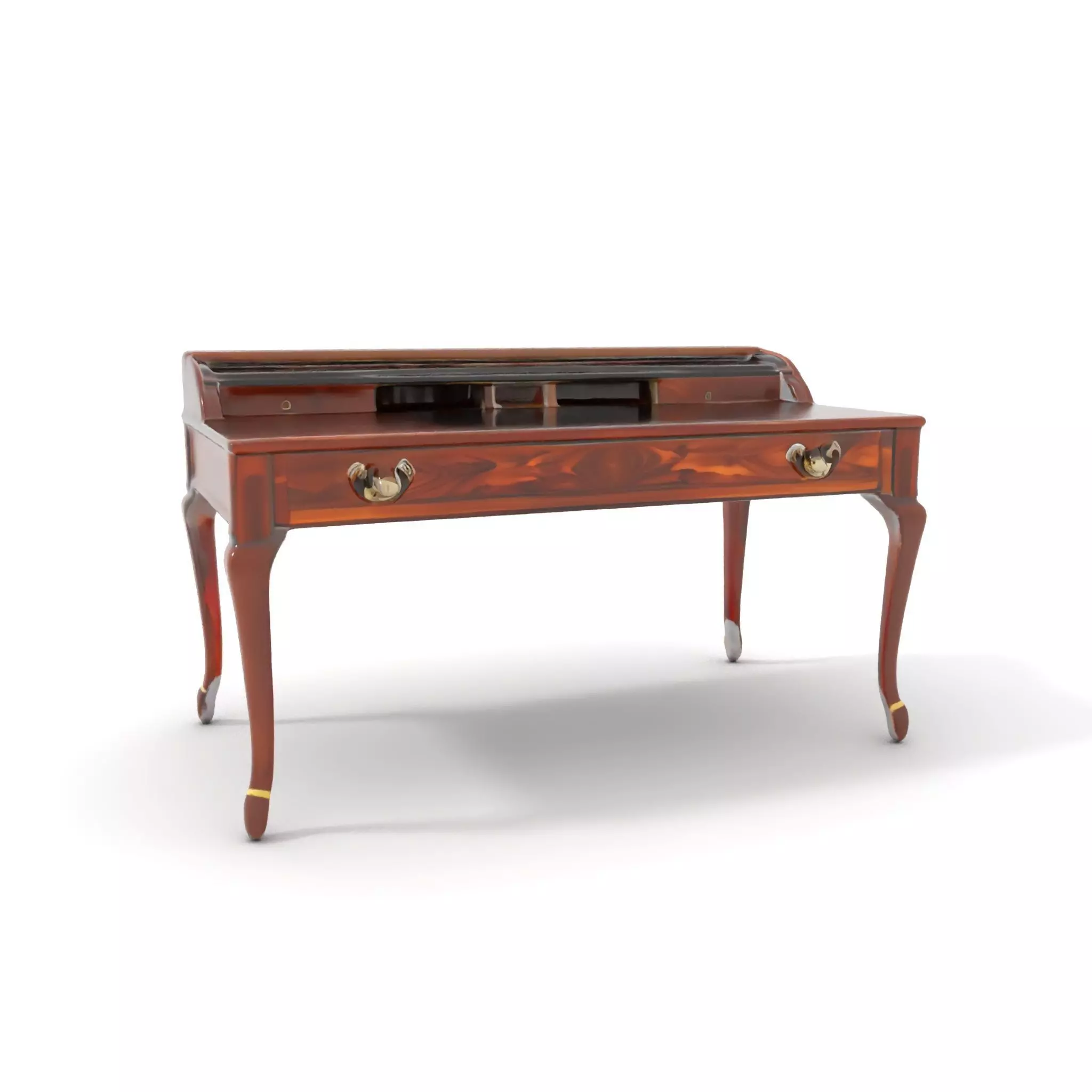 Classic Mahogany Desk model pack Low-poly 3D model_0
