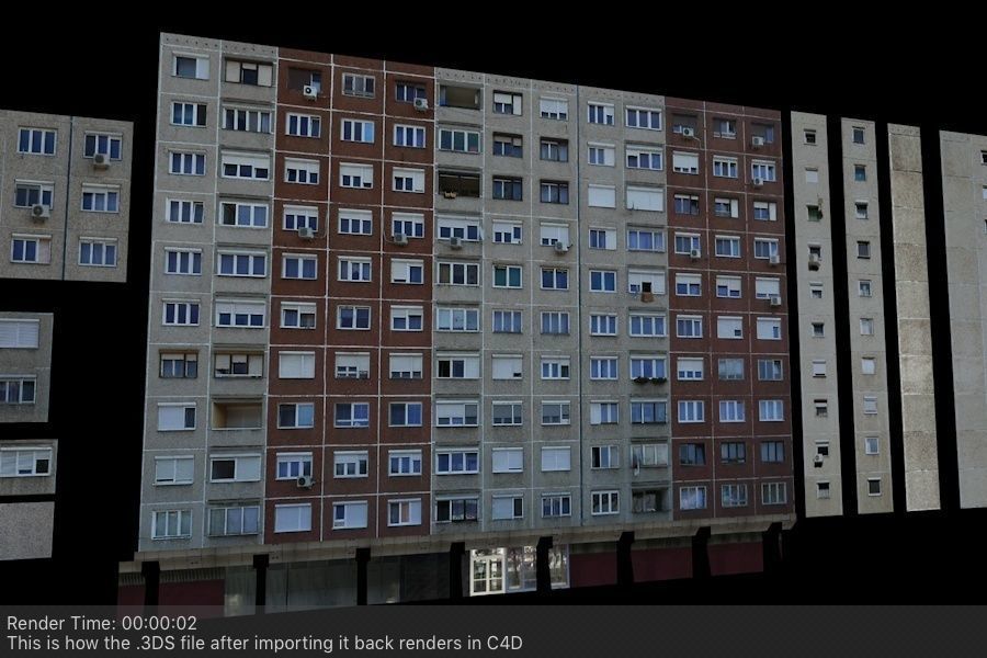 Panel Plattenbau Block Building Architectural Modular Set Low-poly 3D model_10