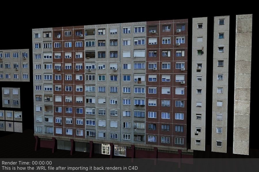 Panel Plattenbau Block Building Architectural Modular Set Low-poly 3D model_14