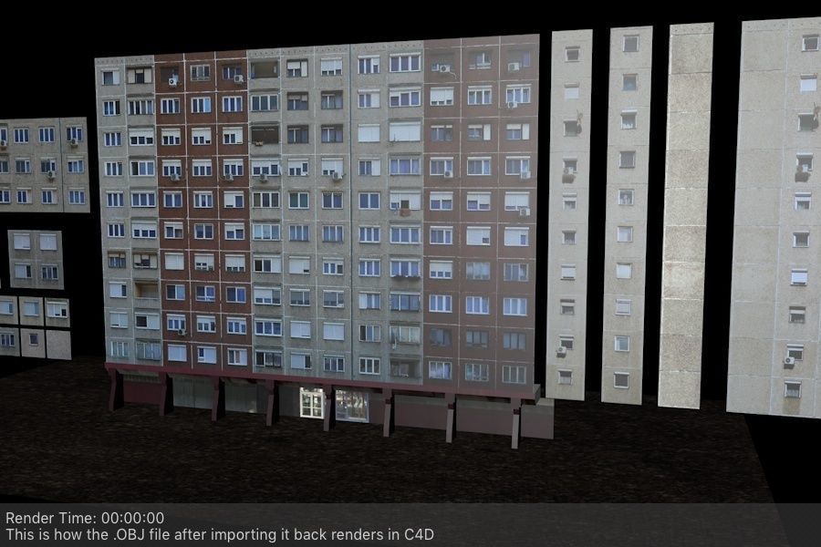 Panel Plattenbau Block Building Architectural Modular Set Low-poly 3D model_11