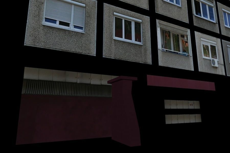 Panel Plattenbau Block Building Architectural Modular Set Low-poly 3D model_8