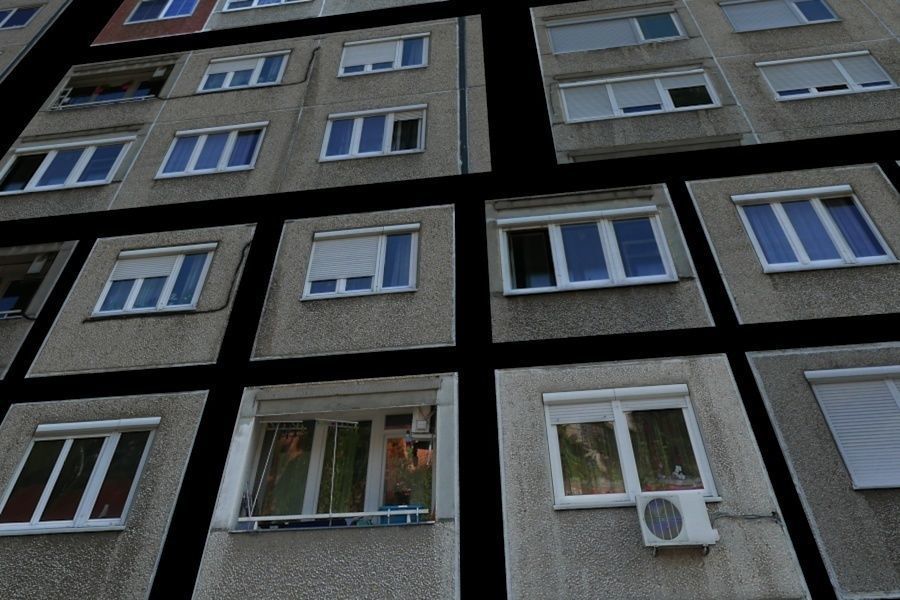 Panel Plattenbau Block Building Architectural Modular Set Low-poly 3D model_4