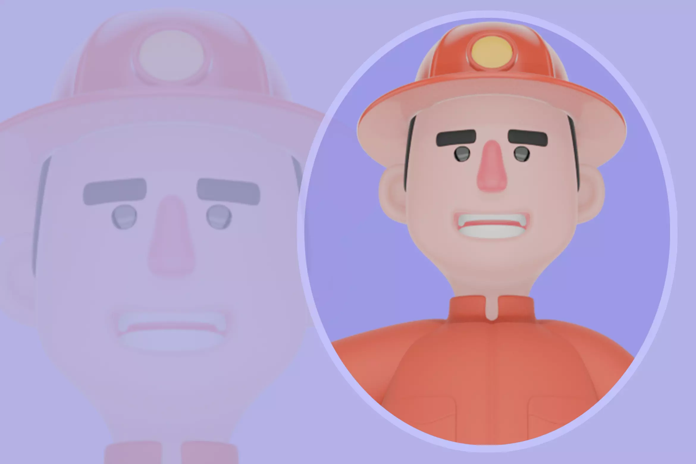 Stylized 3D Firefighter Character Holding Towels-Cartoon Fireman 3D model_0