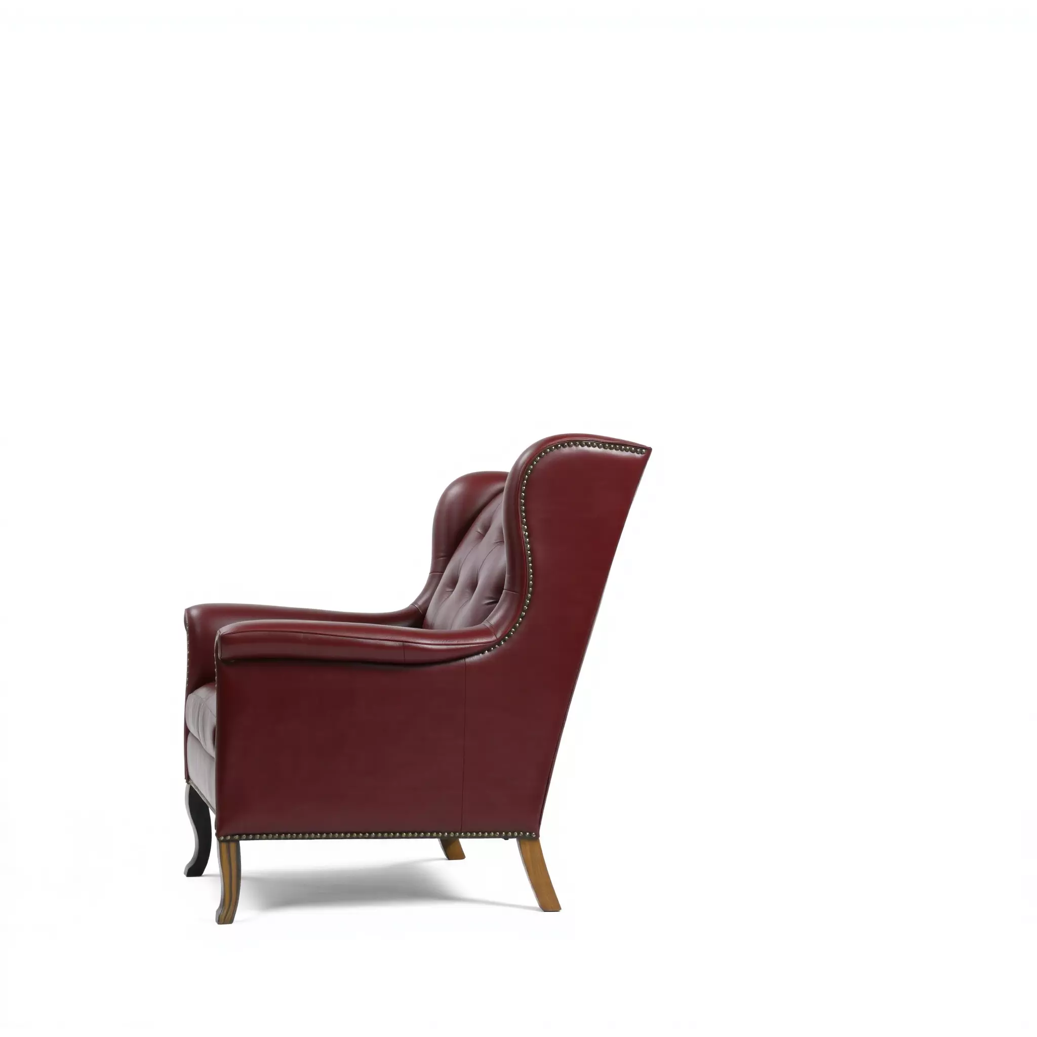 Elegant Burgundy Armchair model pack Low-poly 3D model_2