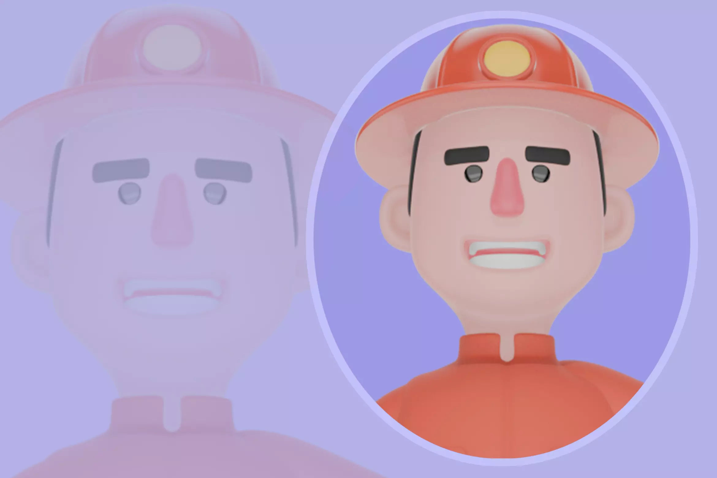 Stylized 3D Firefighter Character OK Gesture - Cartoon Fireman 3D model_0