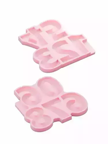 3D Printable Mold Set Curved Numbers 65mm