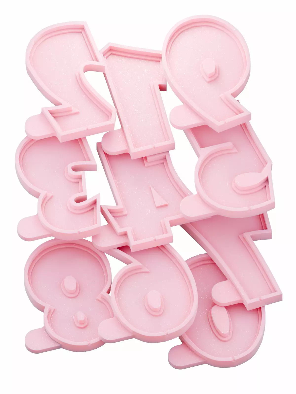 3D Printable Mold Set Separated Numbers 10cm 3D print model_0