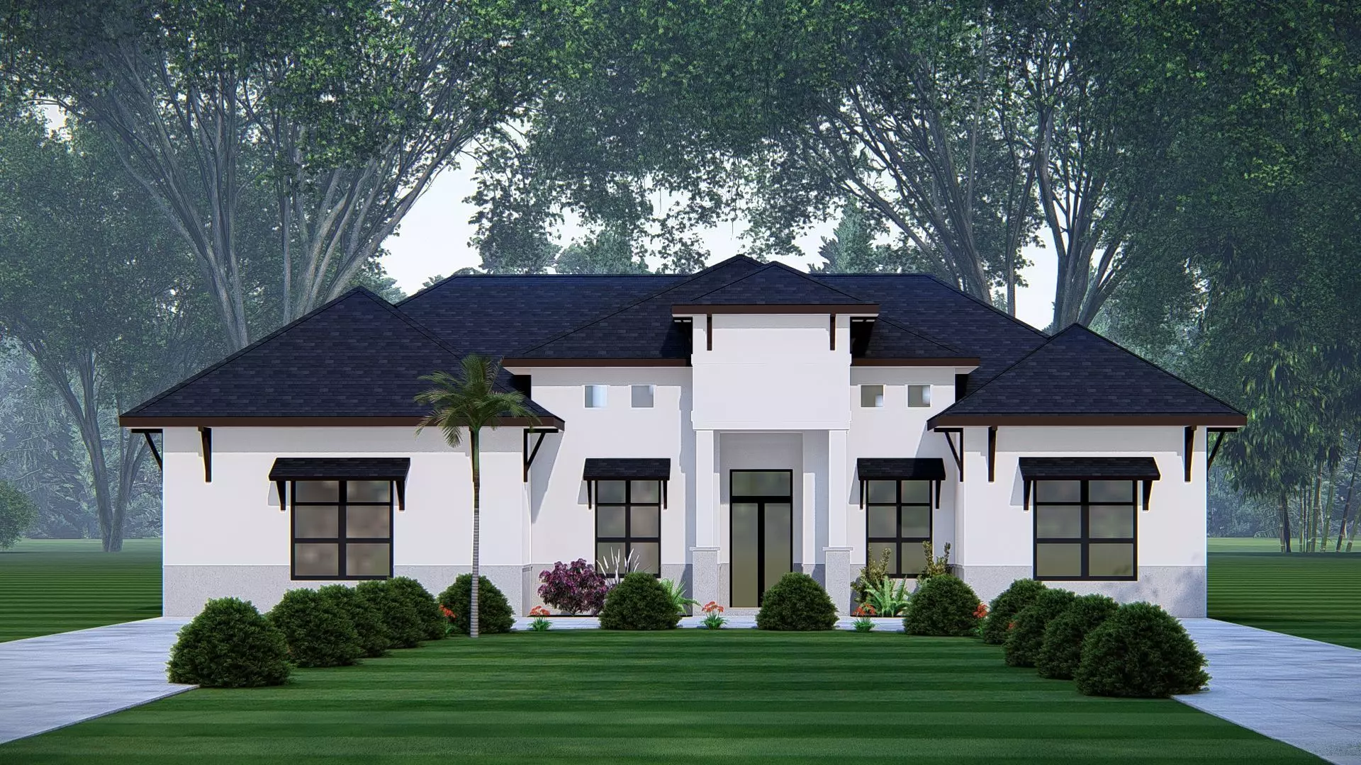 Modern Mediterranean House Luxury Contemporary Villa 3D Model 3D model_1