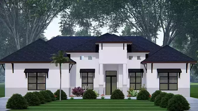 Modern Mediterranean House Luxury Contemporary Villa 3D Model