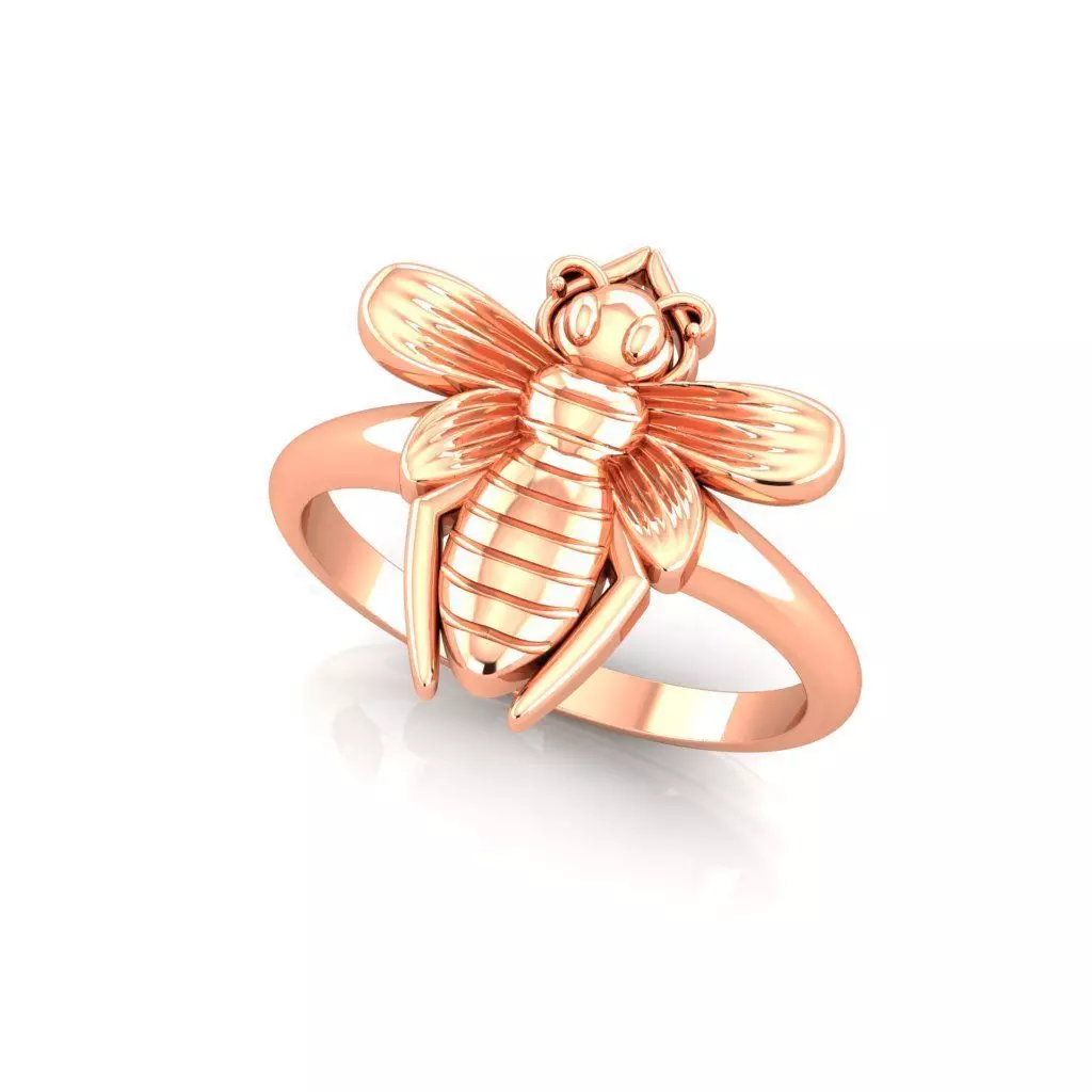 Golden Fly Ring Size 55 3D ready to print 3D print model_0
