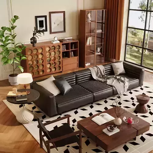 retro  style living room