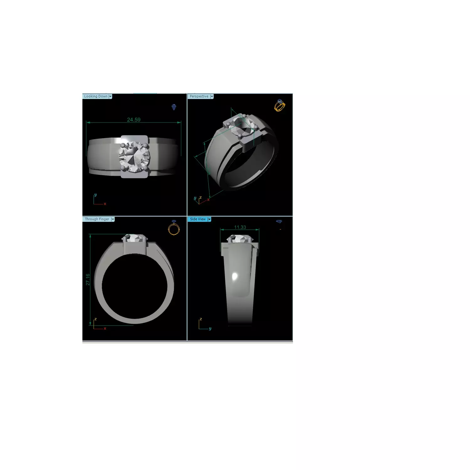 Mens Ring Render 3dm STL MTL SLC JCD OBJ FBX Details 3D print model_20