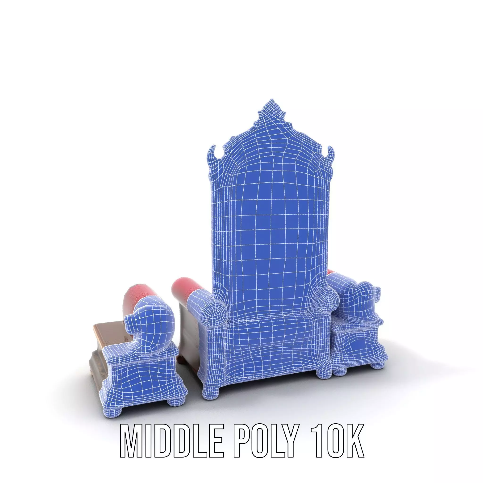 Royal Red Throne model pack Low-poly 3D model_13