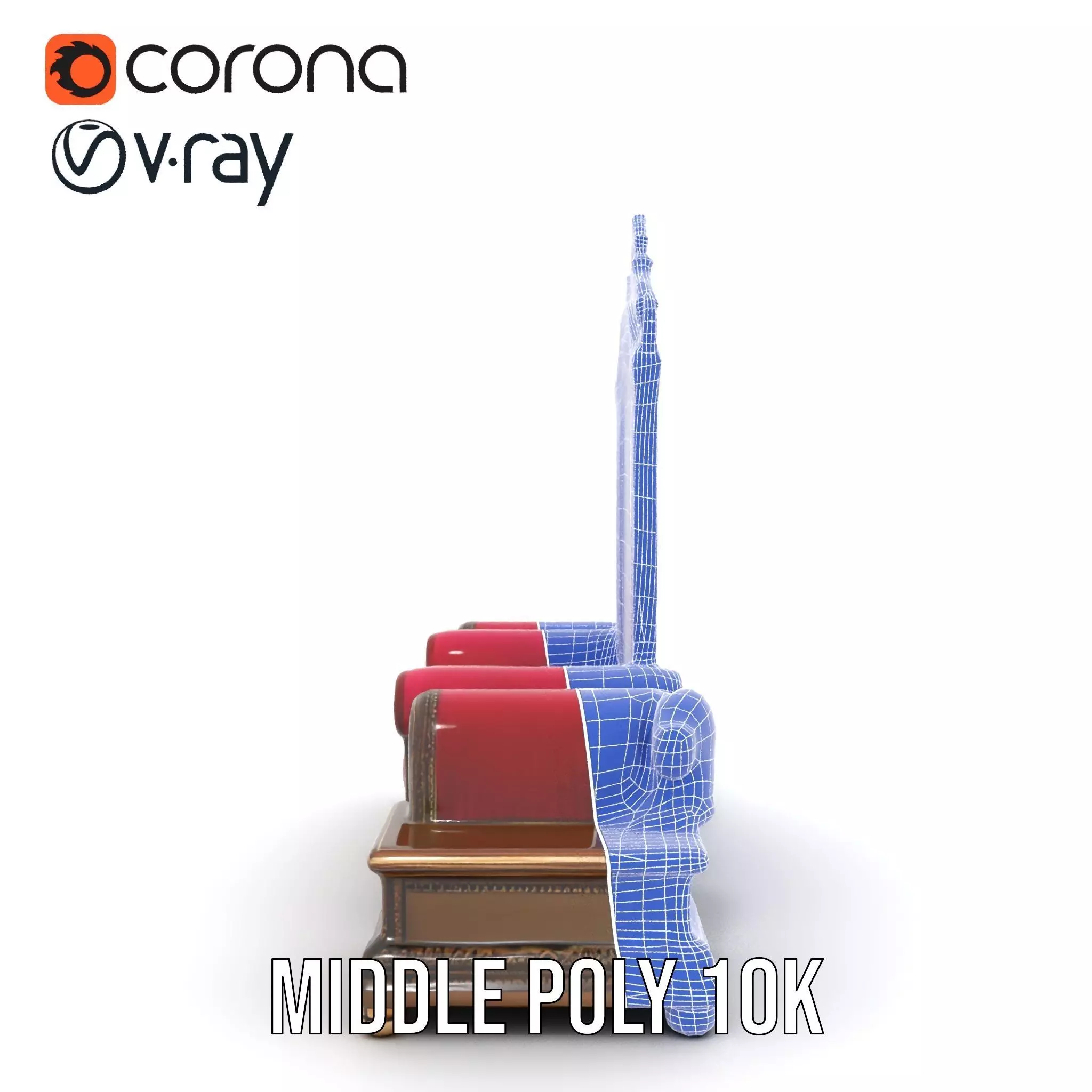 Royal Red Throne model pack Low-poly 3D model_23