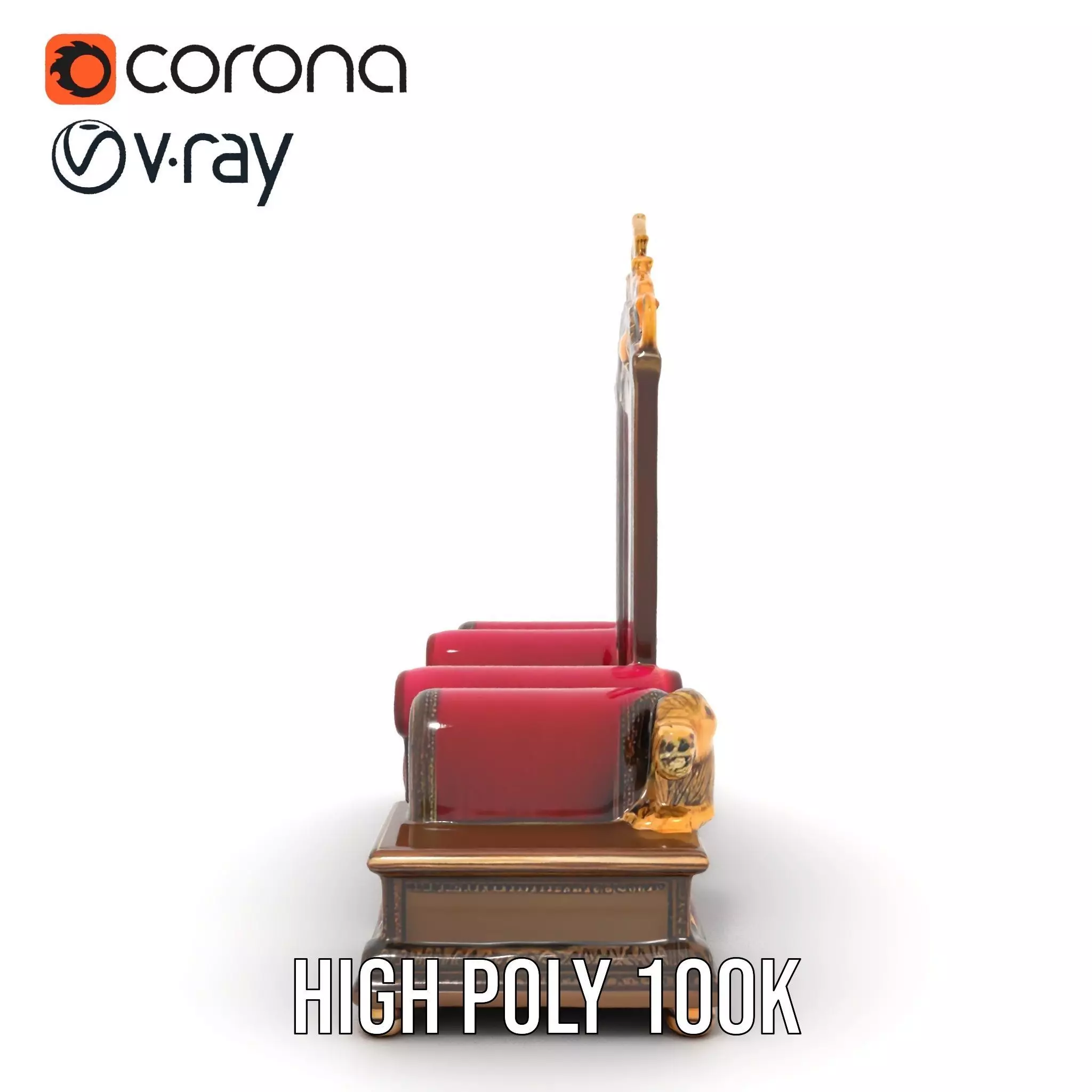 Royal Red Throne model pack Low-poly 3D model_17