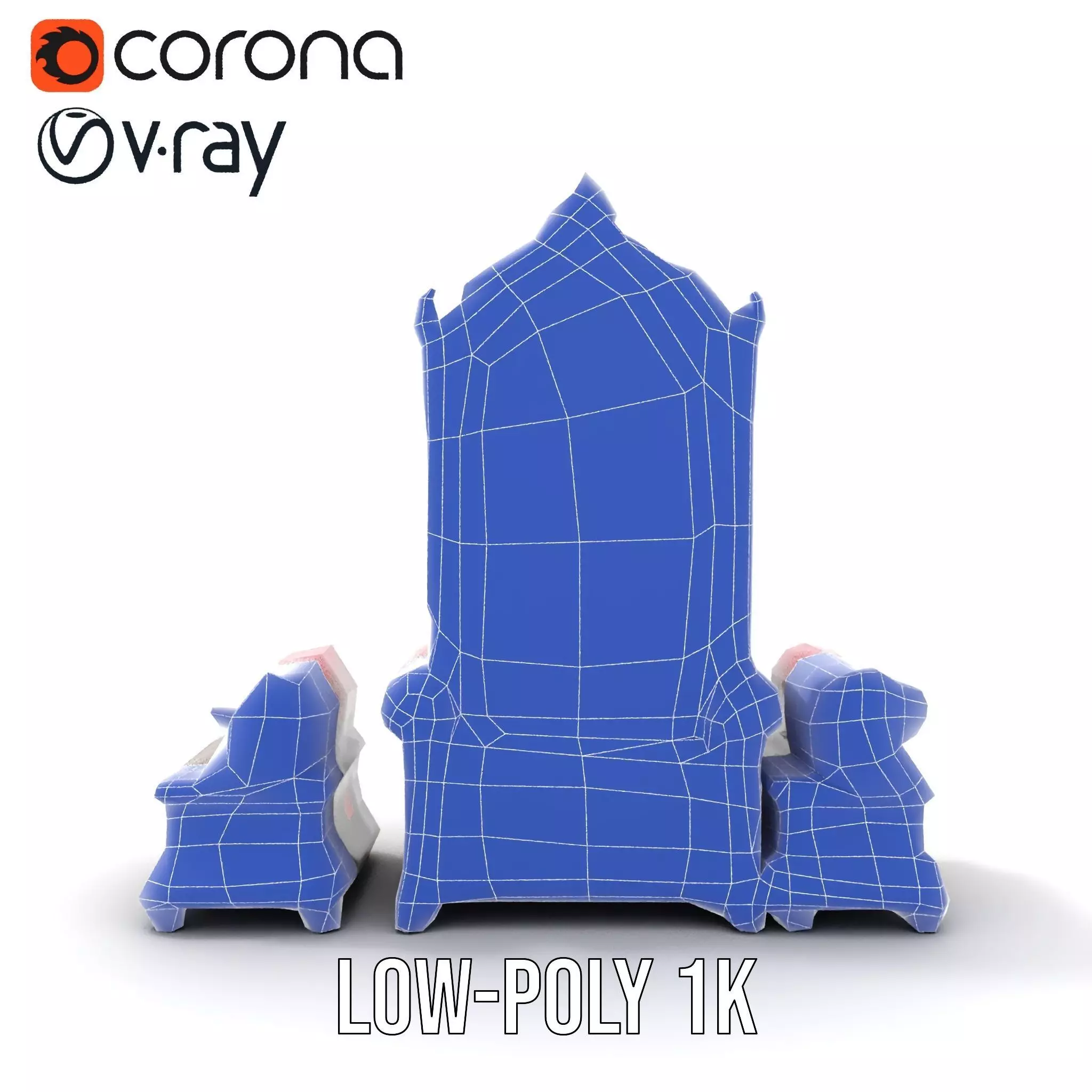 Royal Red Throne model pack Low-poly 3D model_27