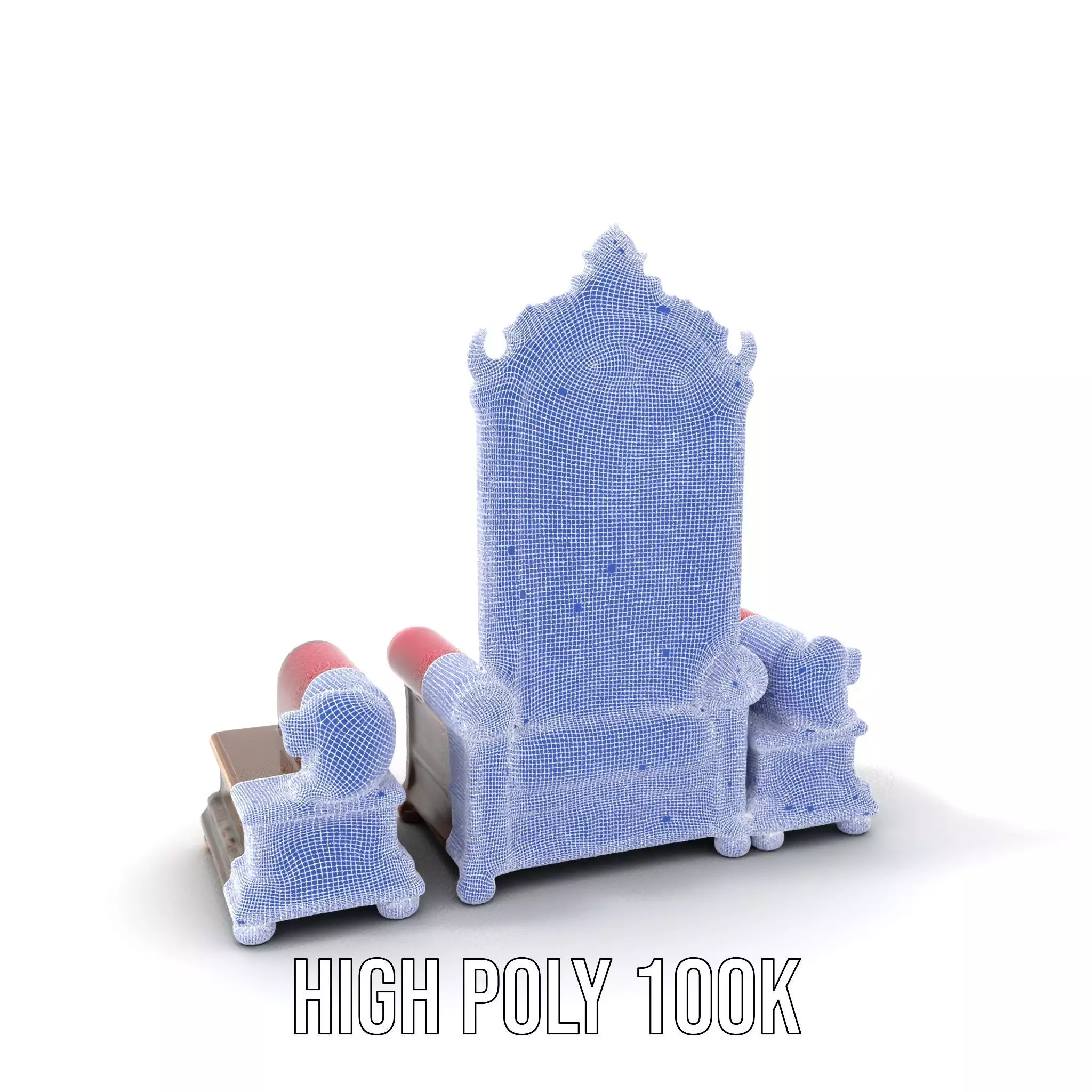 Royal Red Throne model pack Low-poly 3D model_4