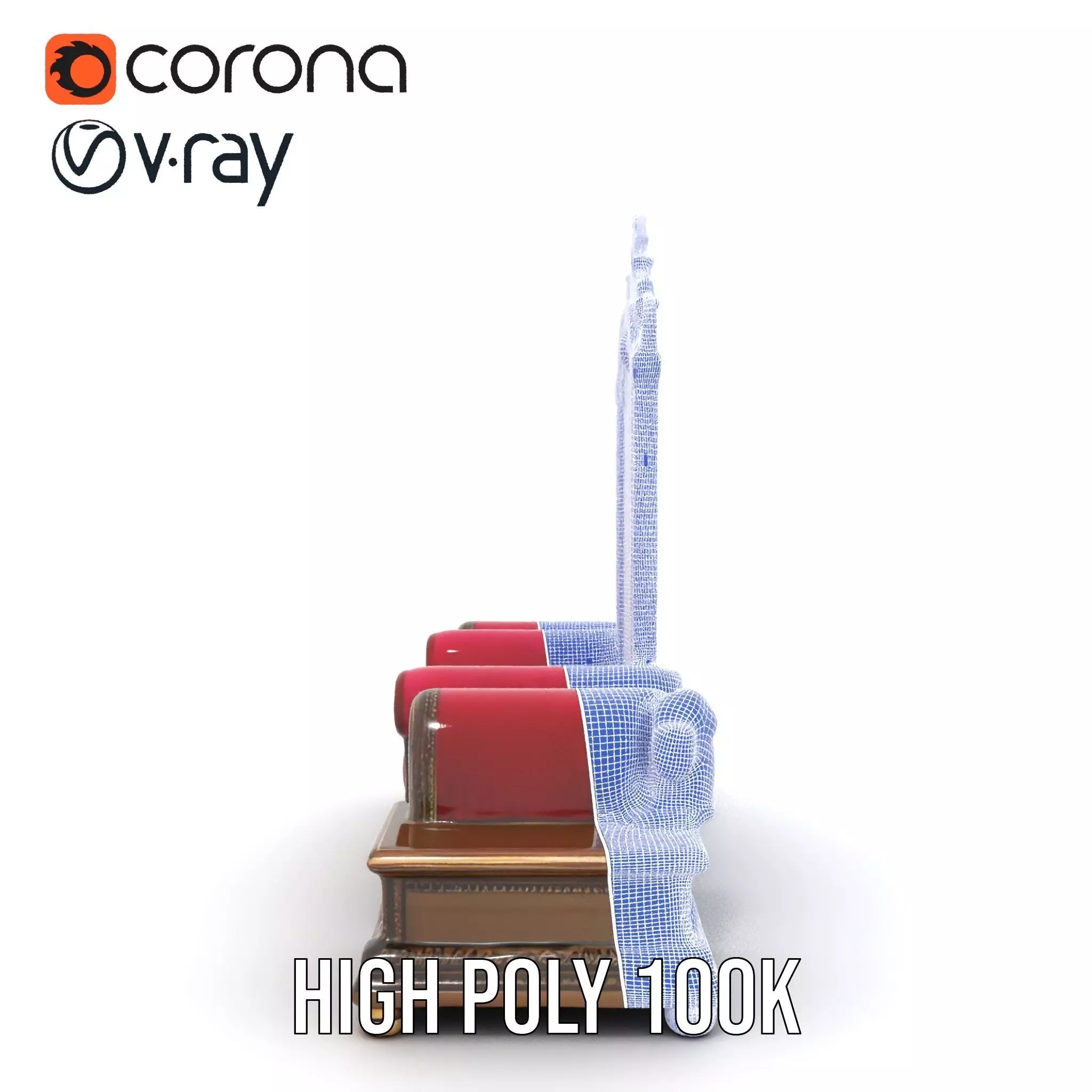 Royal Red Throne model pack Low-poly 3D model_32