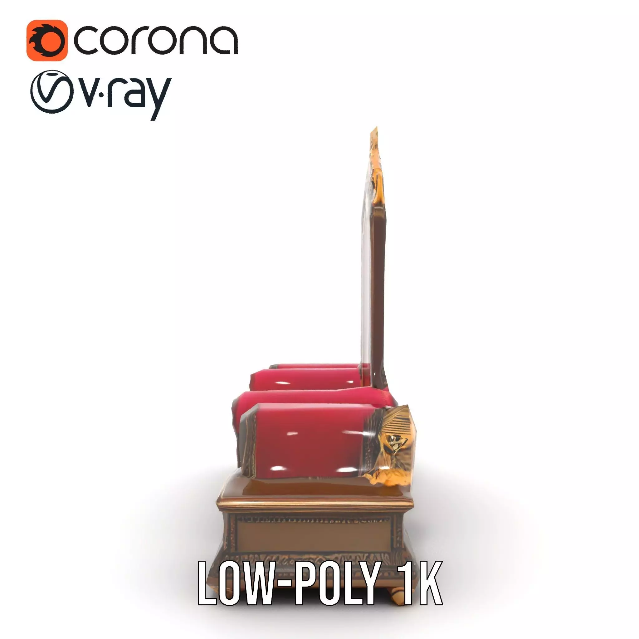 Royal Red Throne model pack Low-poly 3D model_21