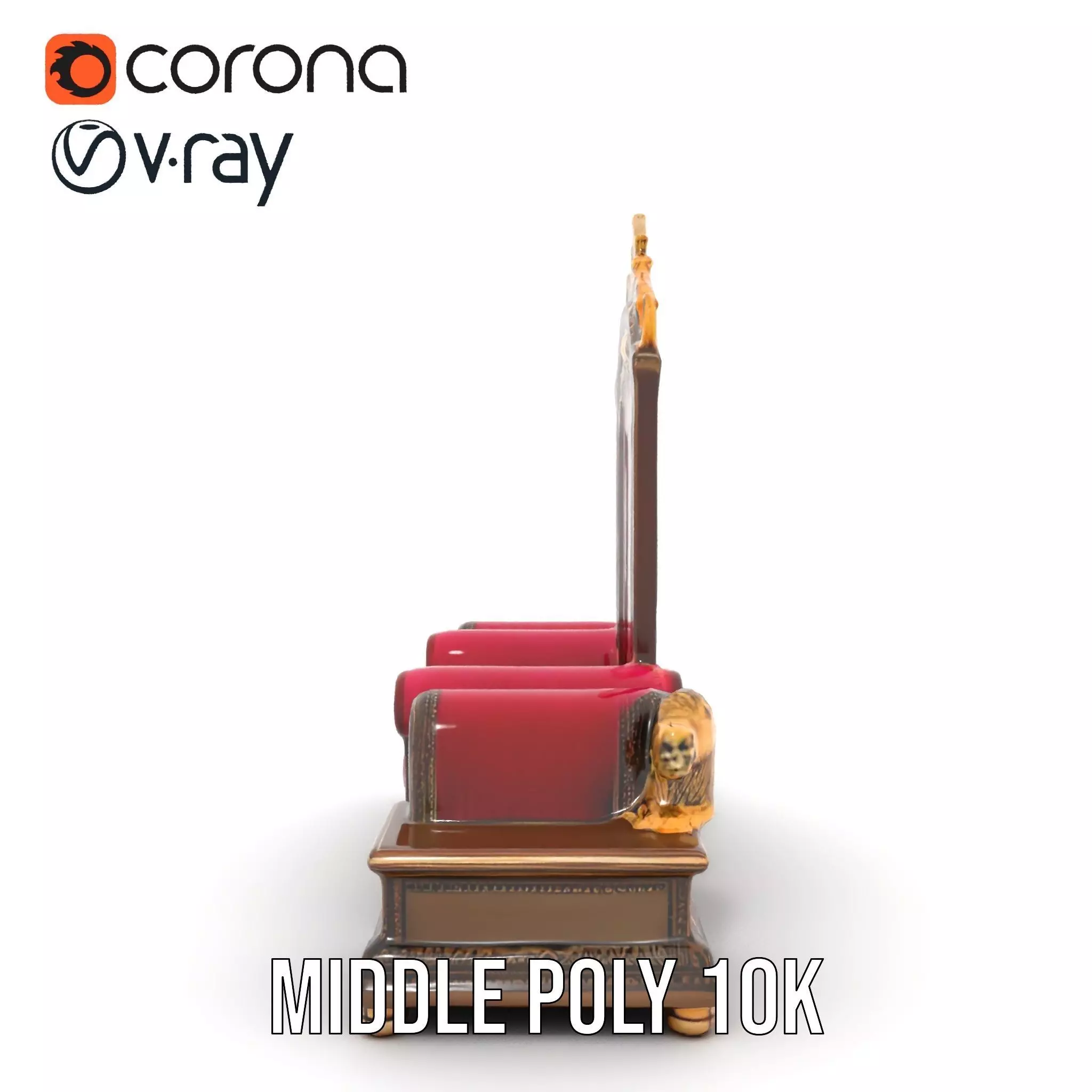 Royal Red Throne model pack Low-poly 3D model_20