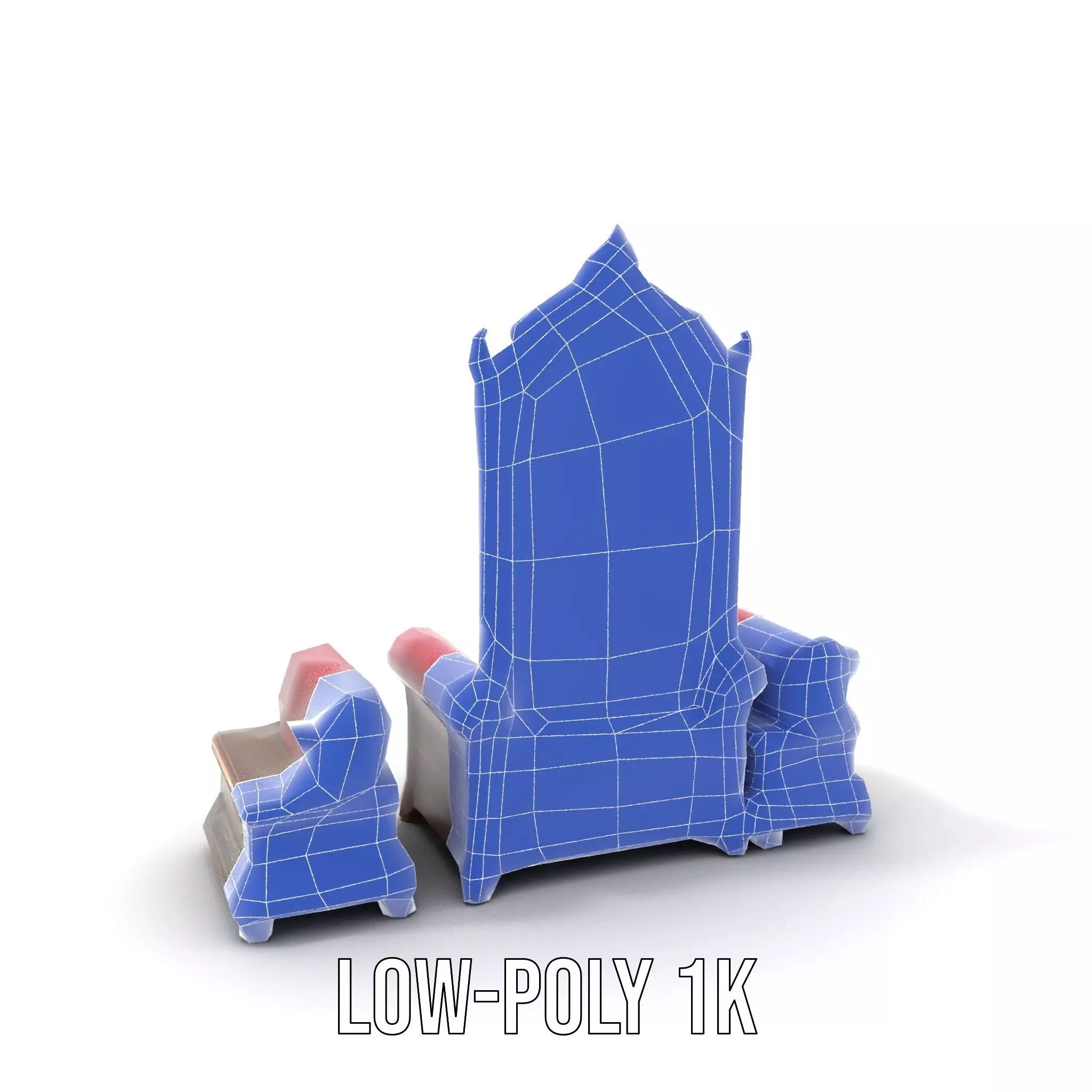Royal Red Throne model pack Low-poly 3D model_9