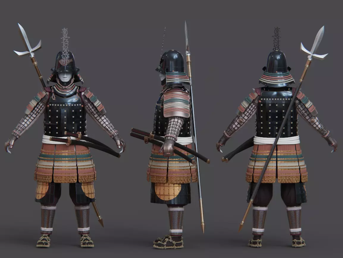 06-ancient japanese armor 3D model_11