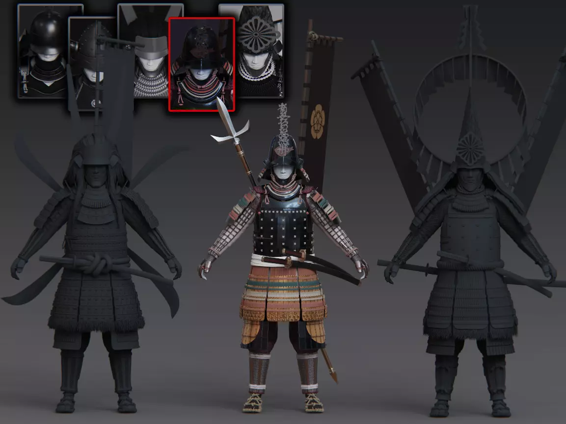06-ancient japanese armor 3D model_10