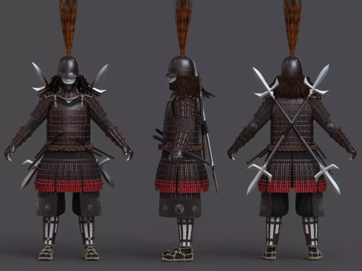 06-ancient japanese armor 3D model_2