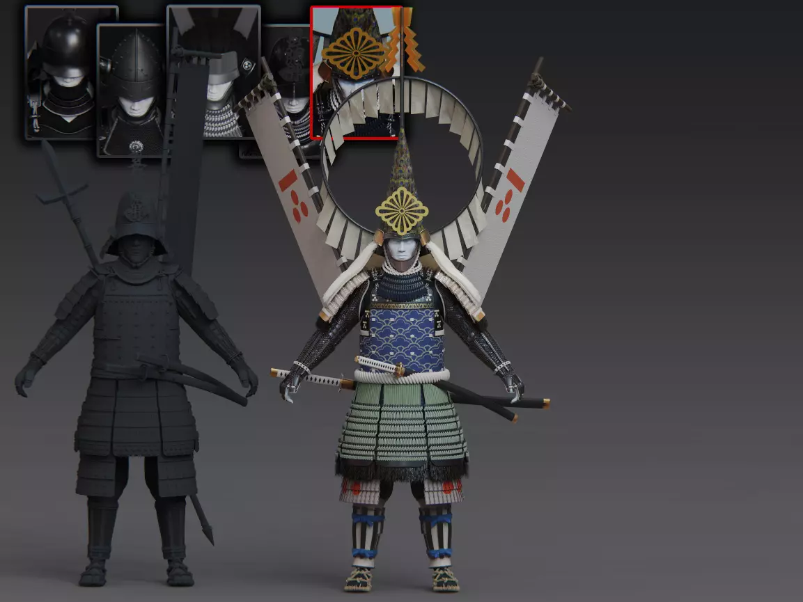 06-ancient japanese armor 3D model_13