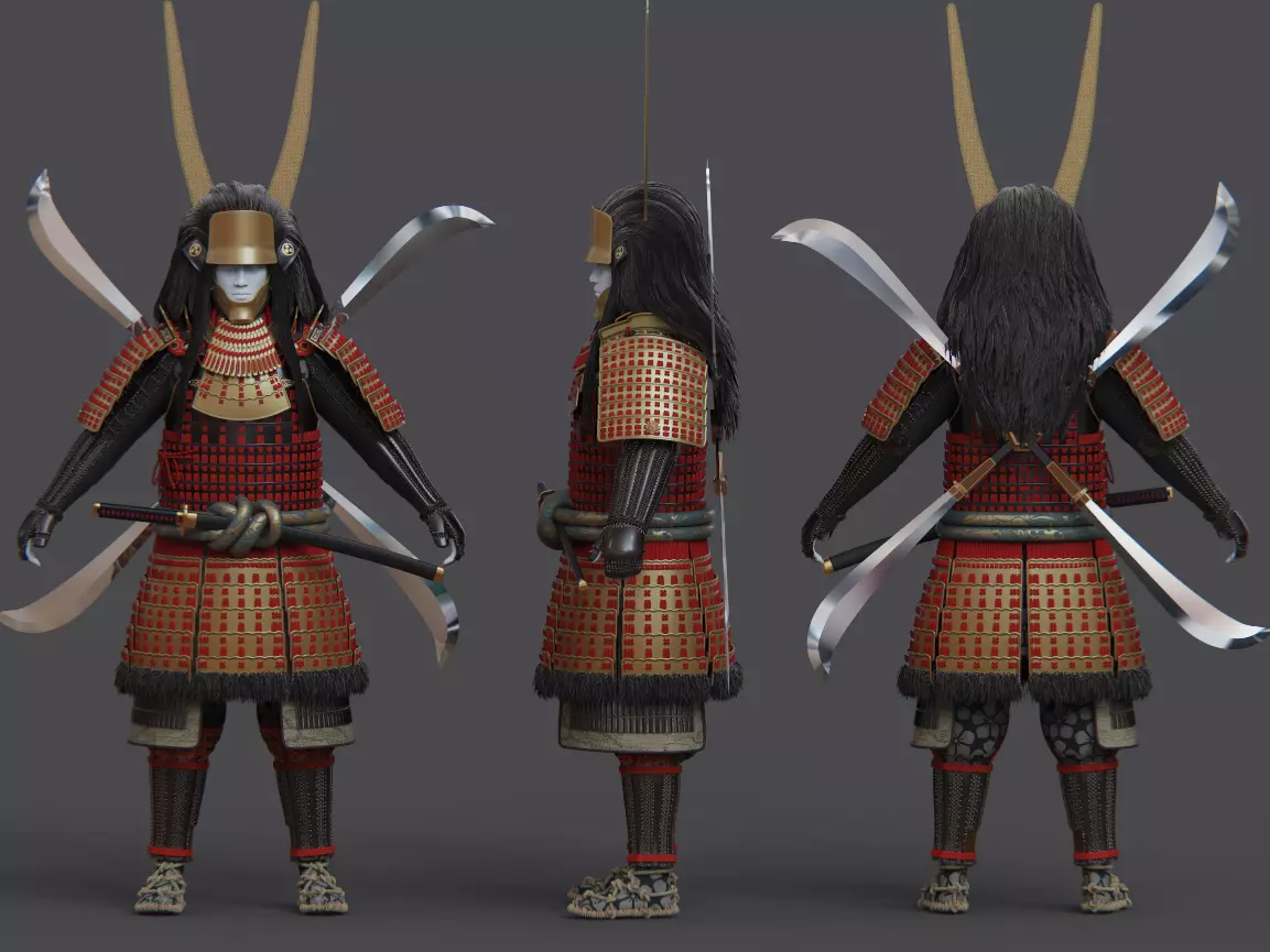 06-ancient japanese armor 3D model_8