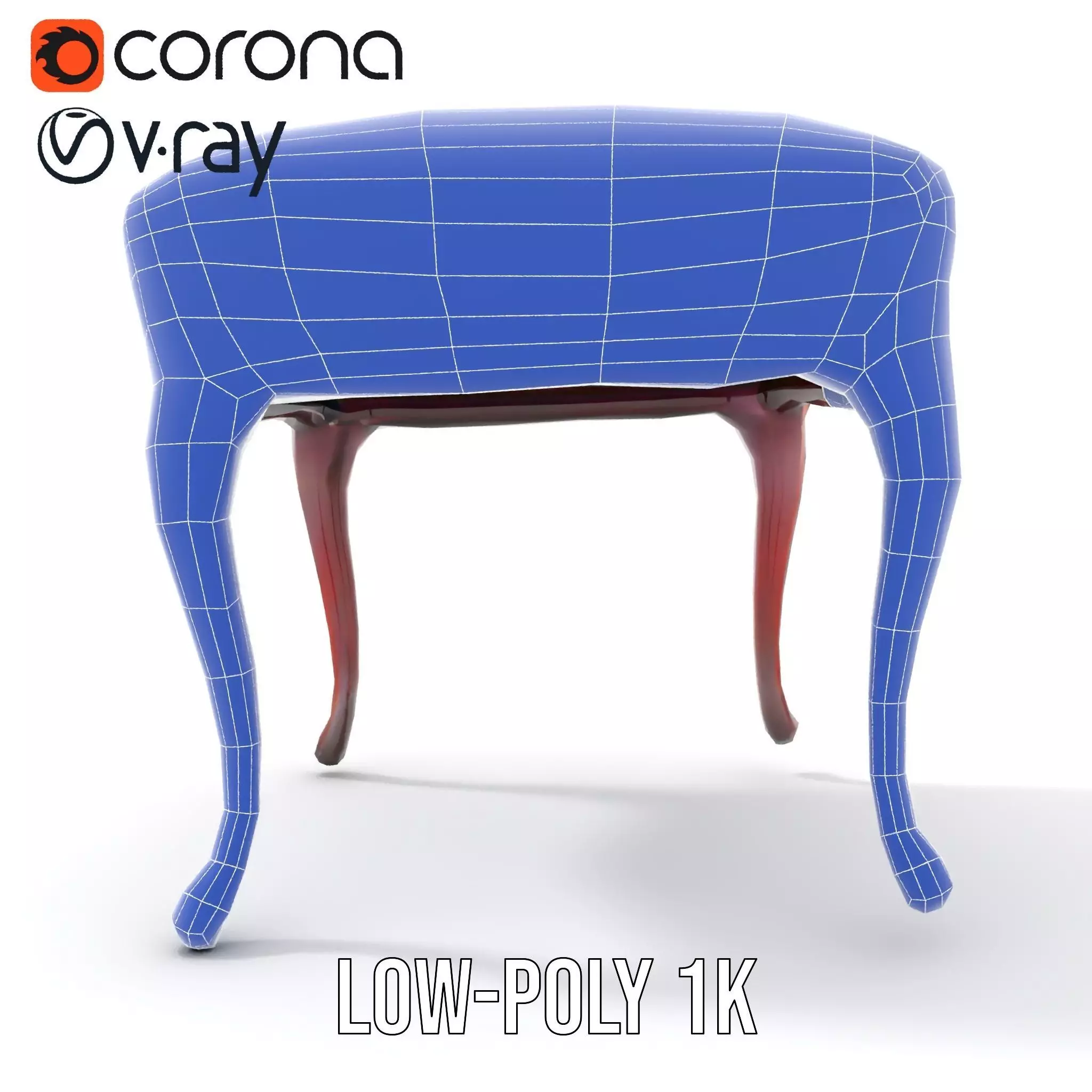 Elegant Green Ottoman model pack Low-poly 3D model_30