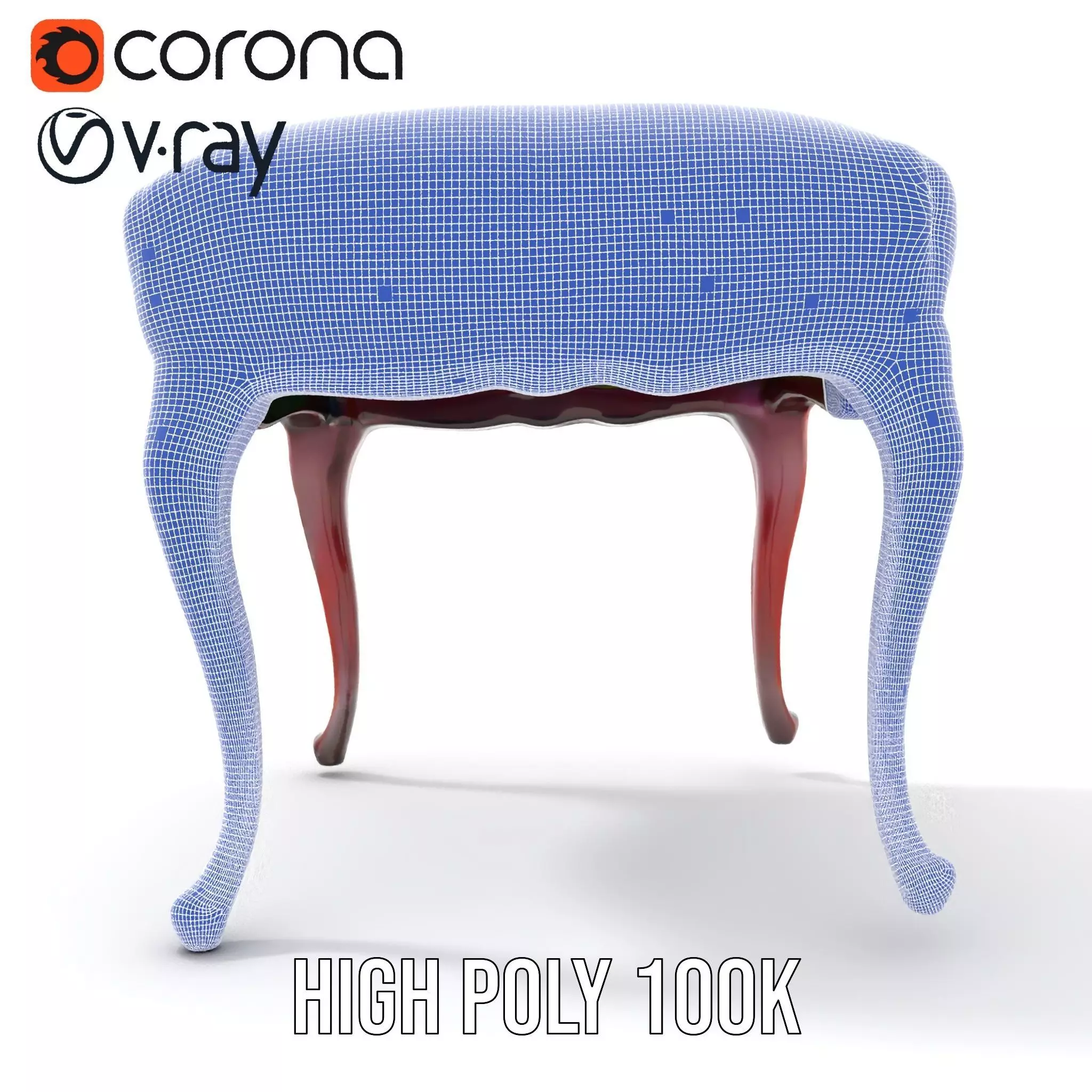 Elegant Green Ottoman model pack Low-poly 3D model_28