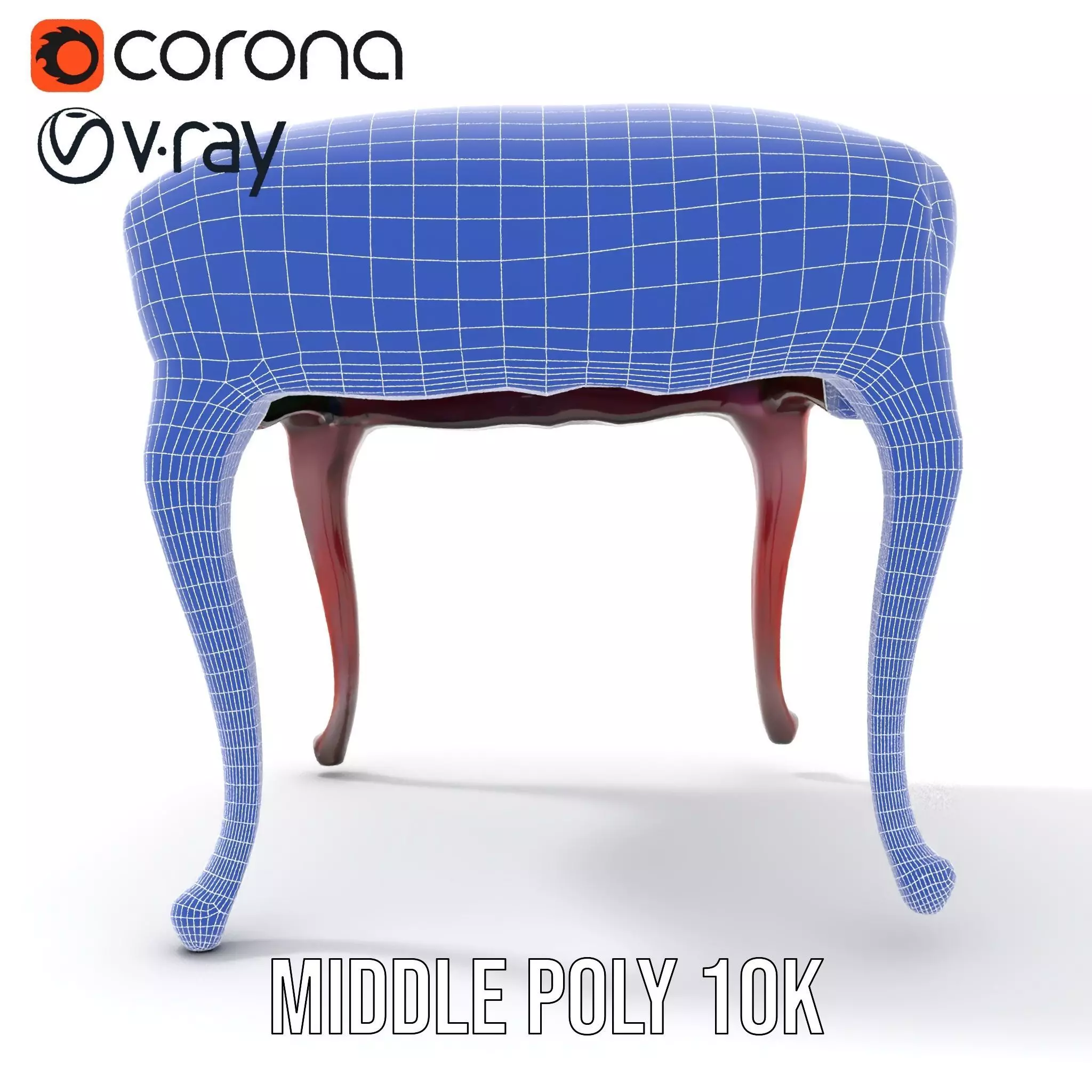 Elegant Green Ottoman model pack Low-poly 3D model_29
