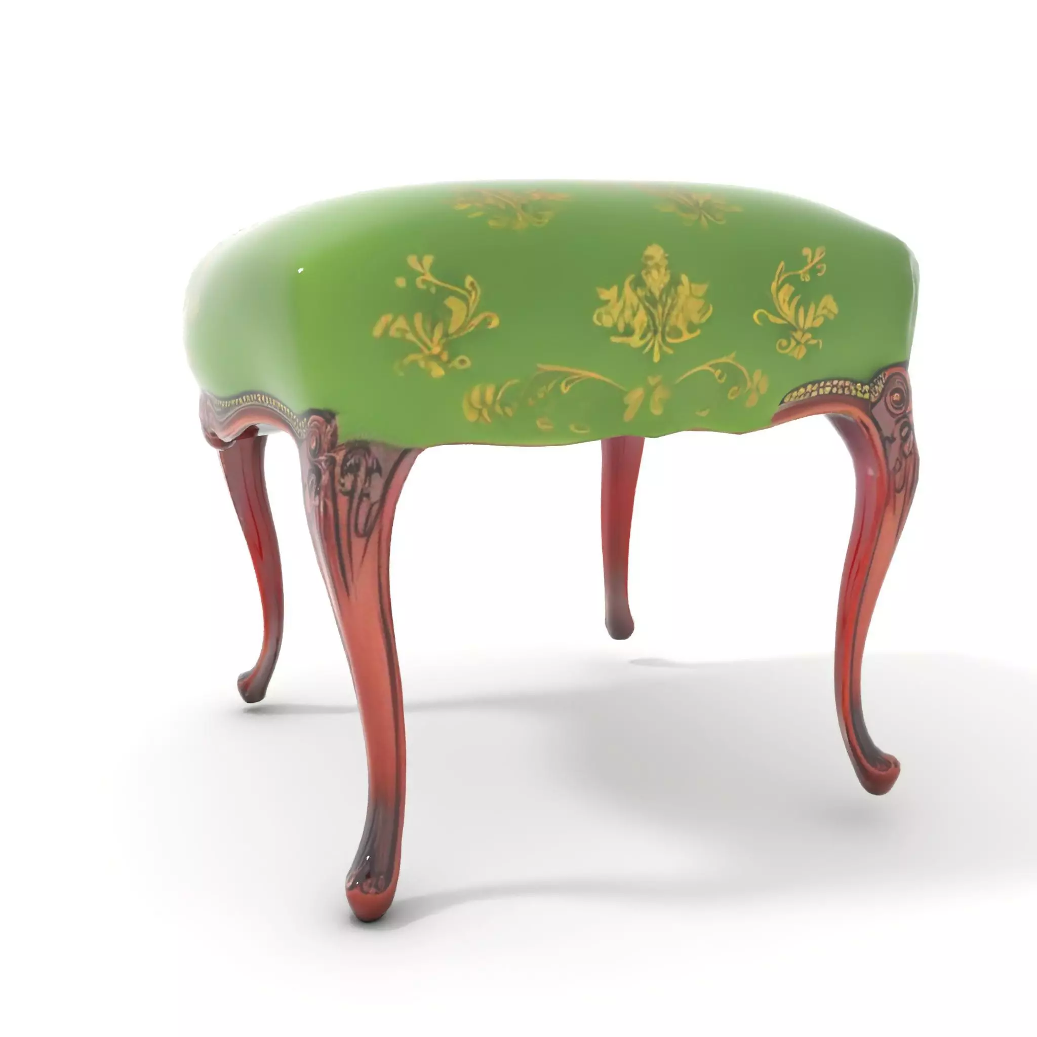 Elegant Green Ottoman model pack Low-poly 3D model_6
