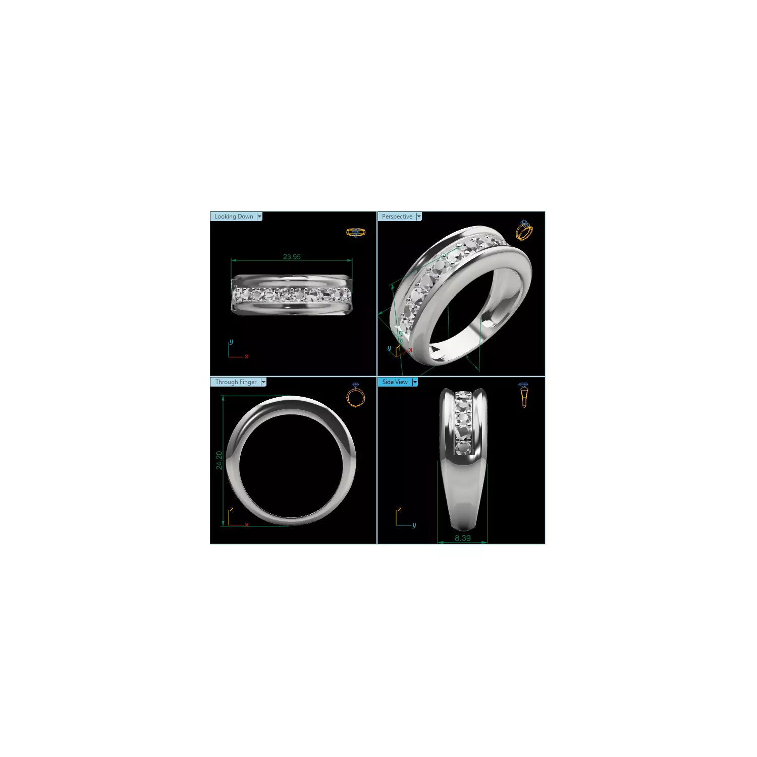 Mens Ring Render 3dm STL MTL SLC JCD OBJ FBX Details 3D print model_25