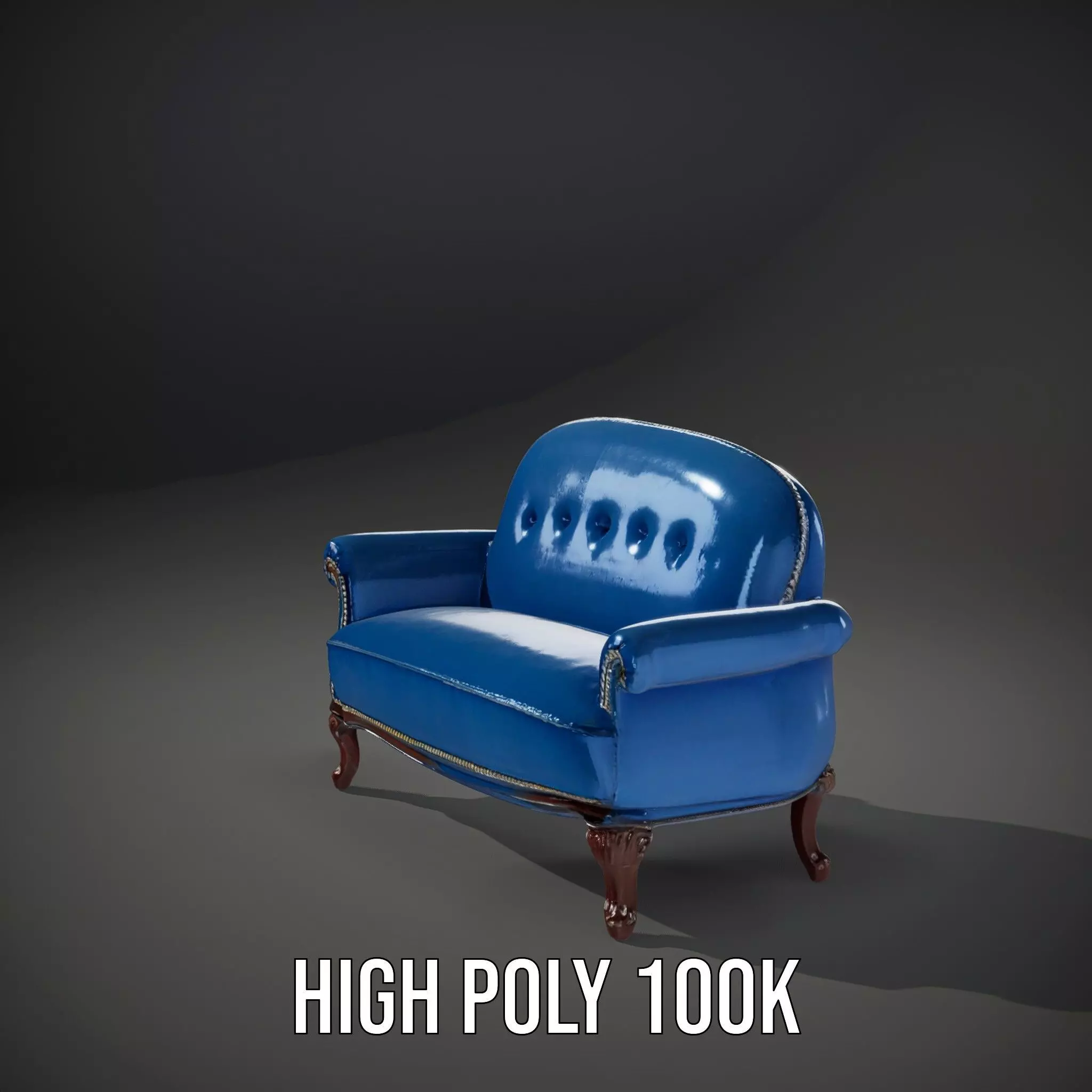 Elegant Blue Sofa model pack Low-poly 3D model_10