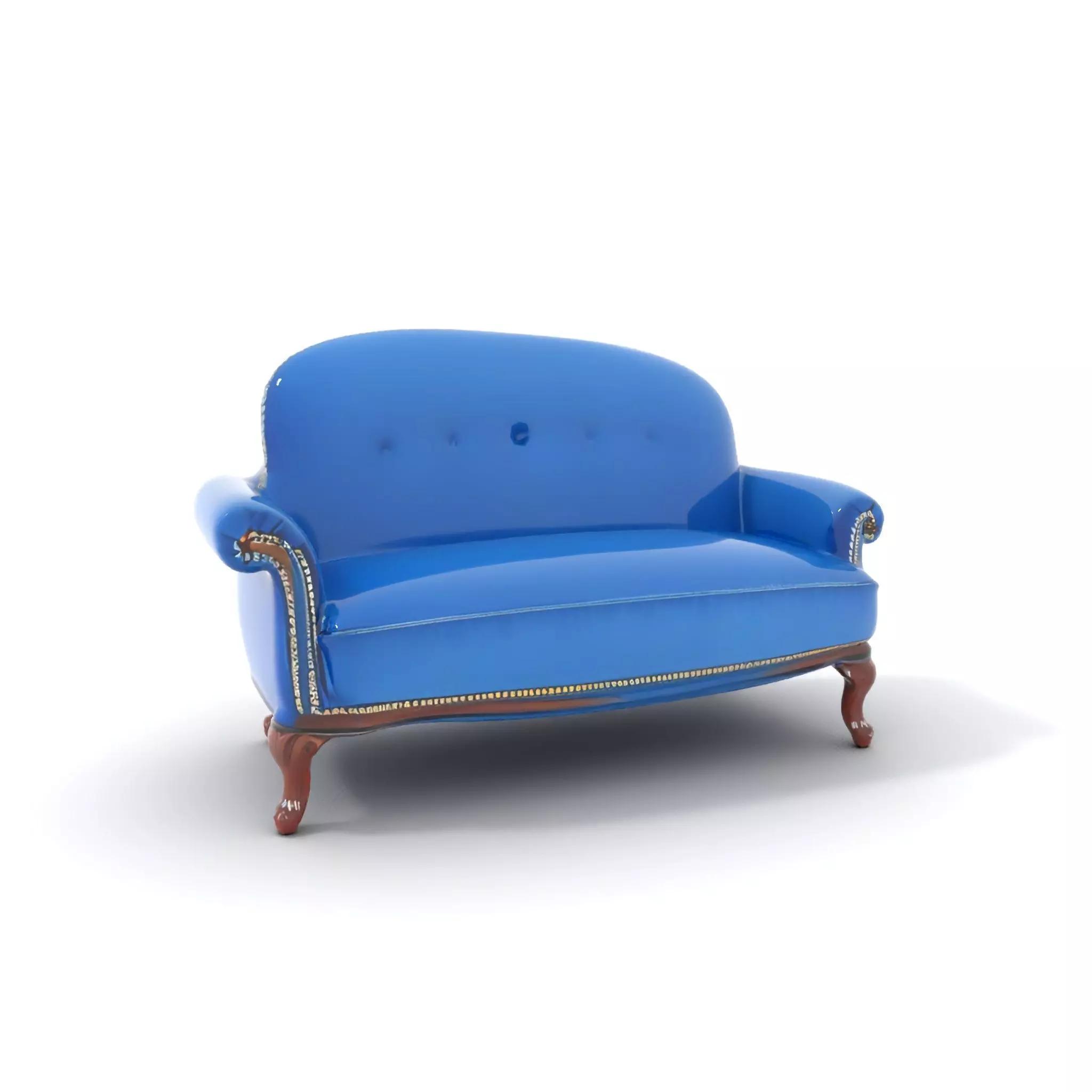 Elegant Blue Sofa model pack Low-poly 3D model_13