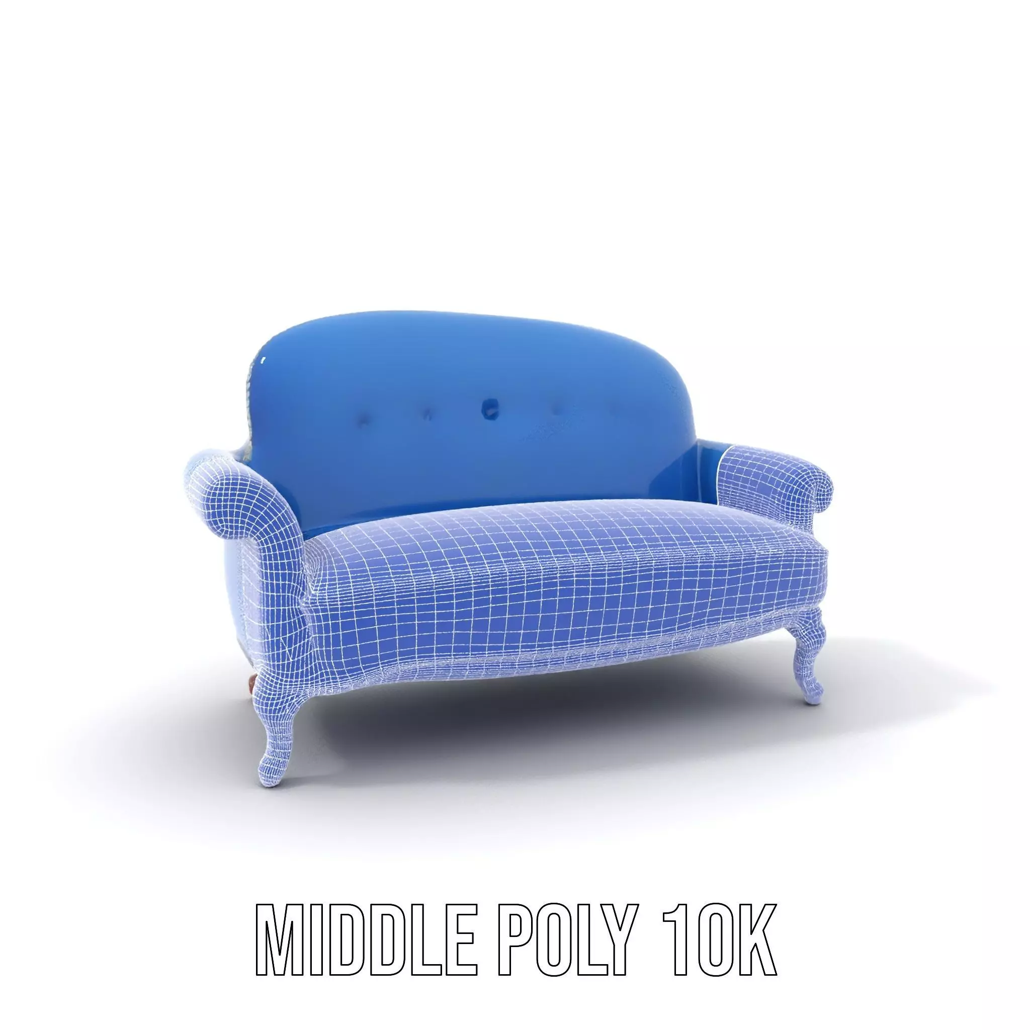 Elegant Blue Sofa model pack Low-poly 3D model_22
