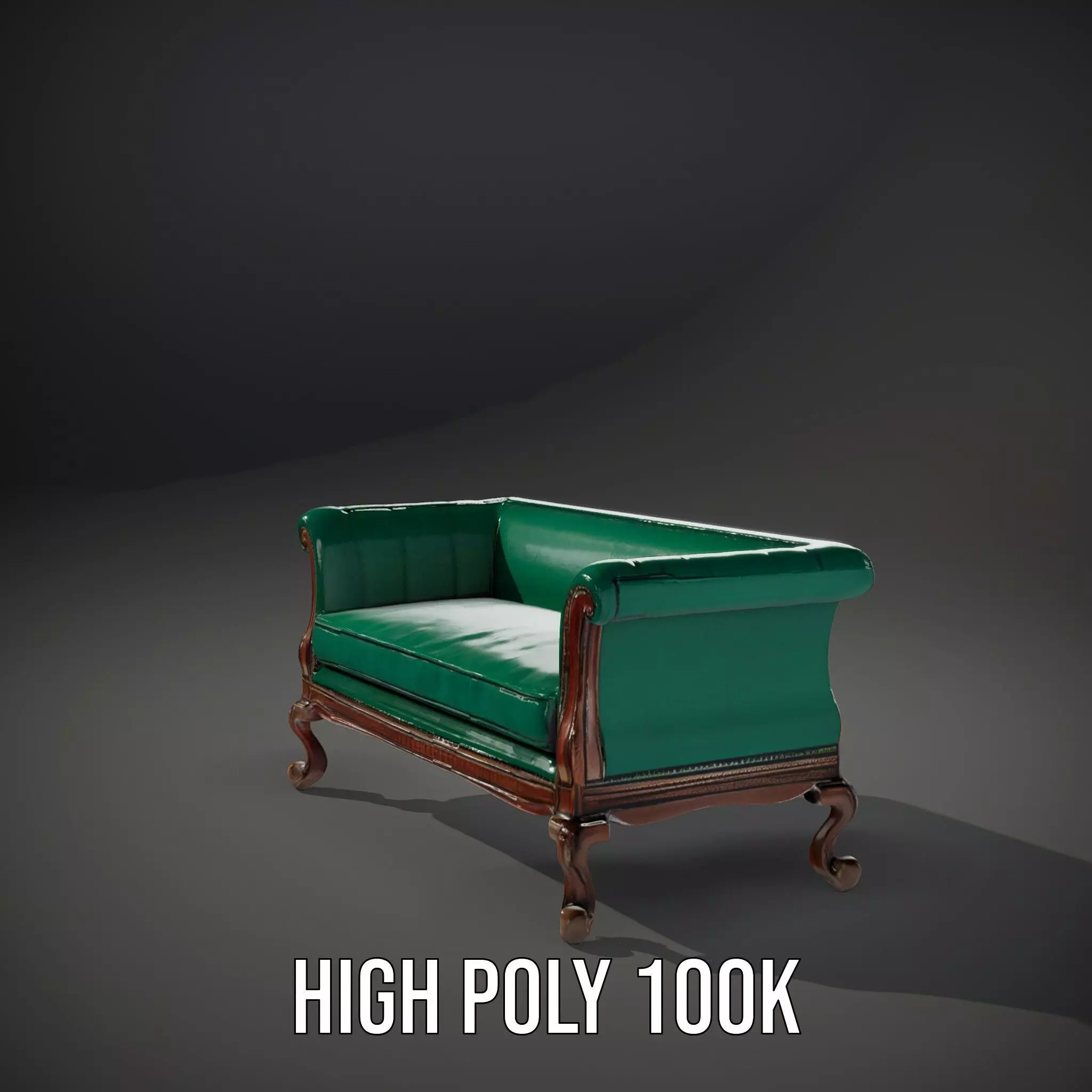 Elegant Emerald Sofa model pack Low-poly 3D model_8