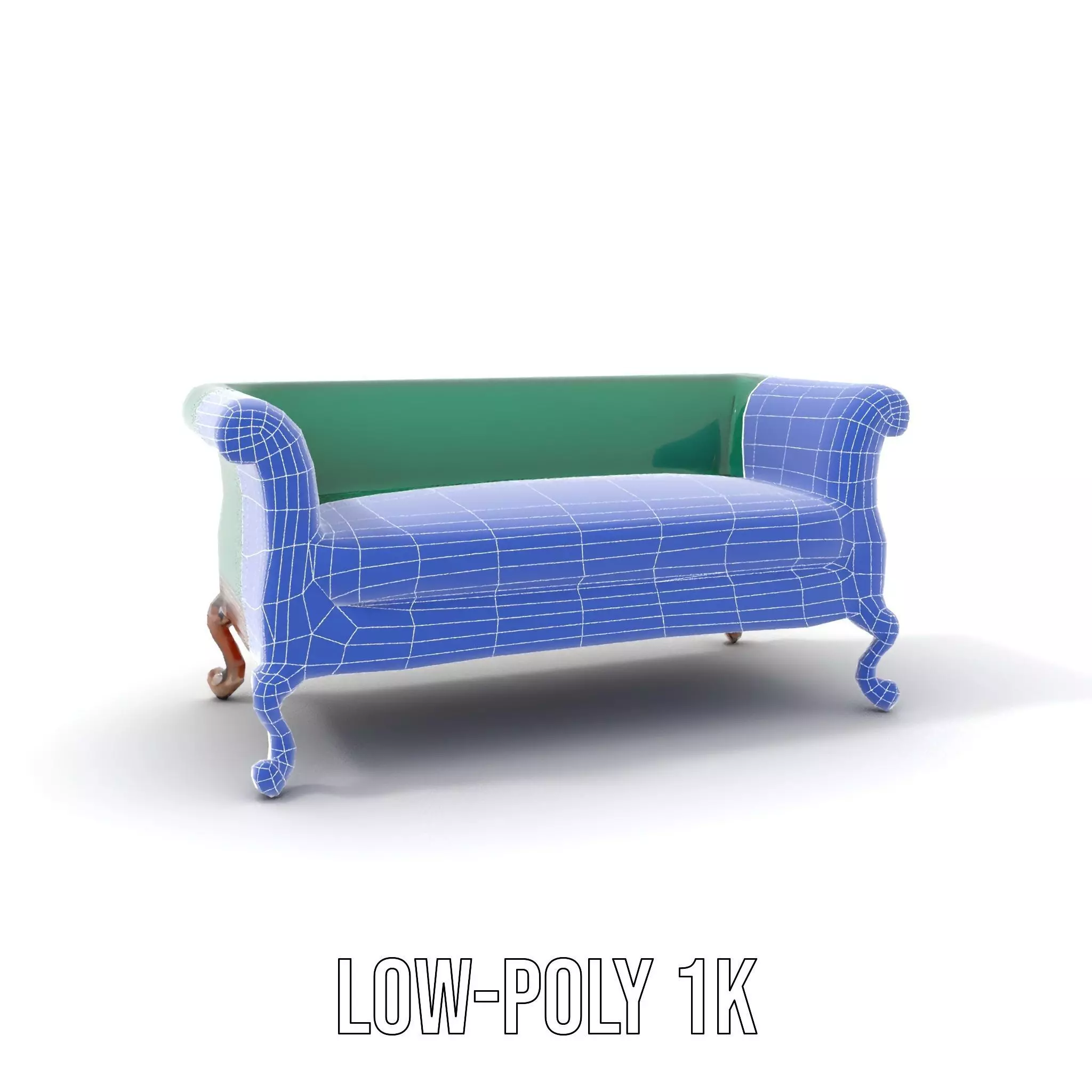 Elegant Emerald Sofa model pack Low-poly 3D model_25